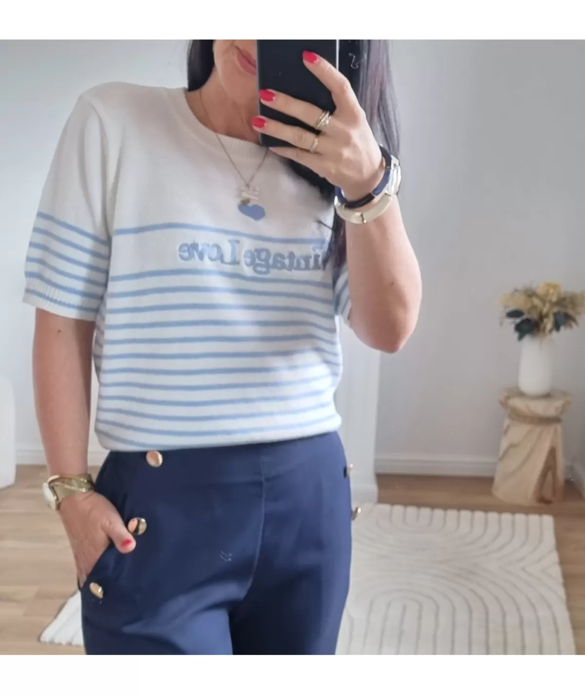 La boutique de Lilie Pulls / Gilets>PULL ELEONORE Bleuciel