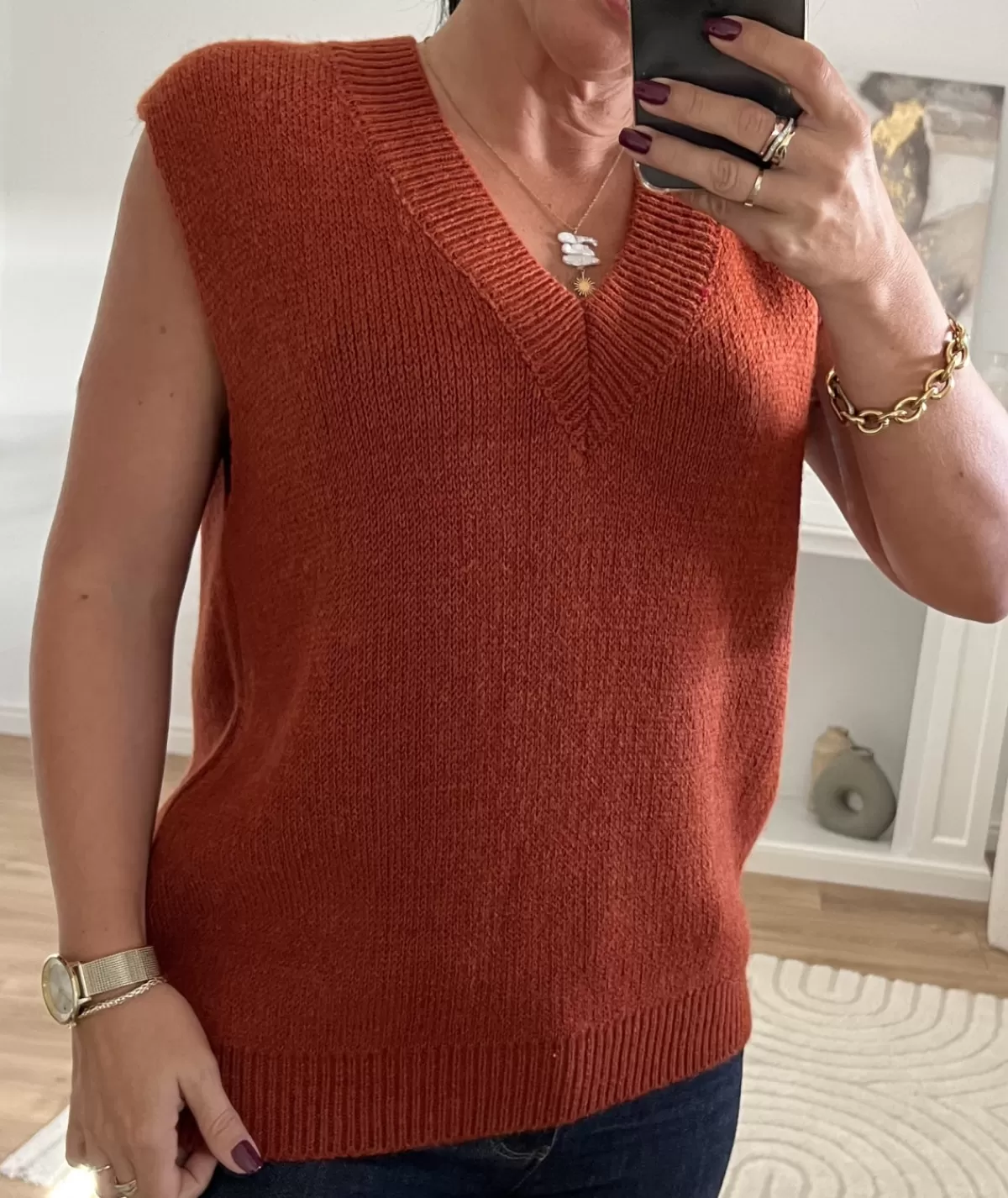 La boutique de Lilie Pulls / Gilets>PULL ELISABETH Rouille