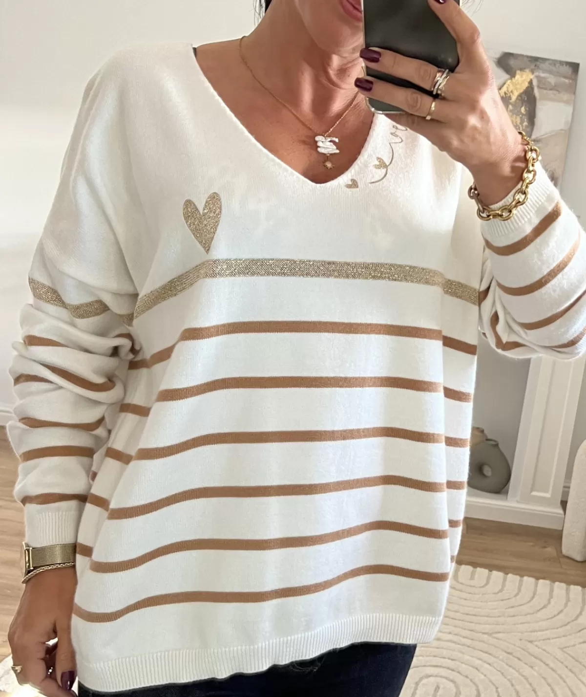 La boutique de Lilie Pulls / Gilets>PULL JEANNE Camel