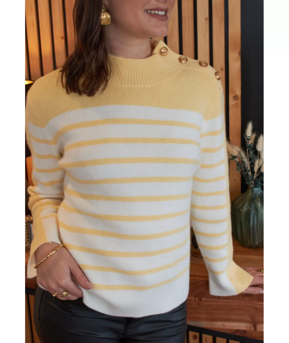 La boutique de Lilie Pulls / Gilets>PULL MURIELLE Jaune
