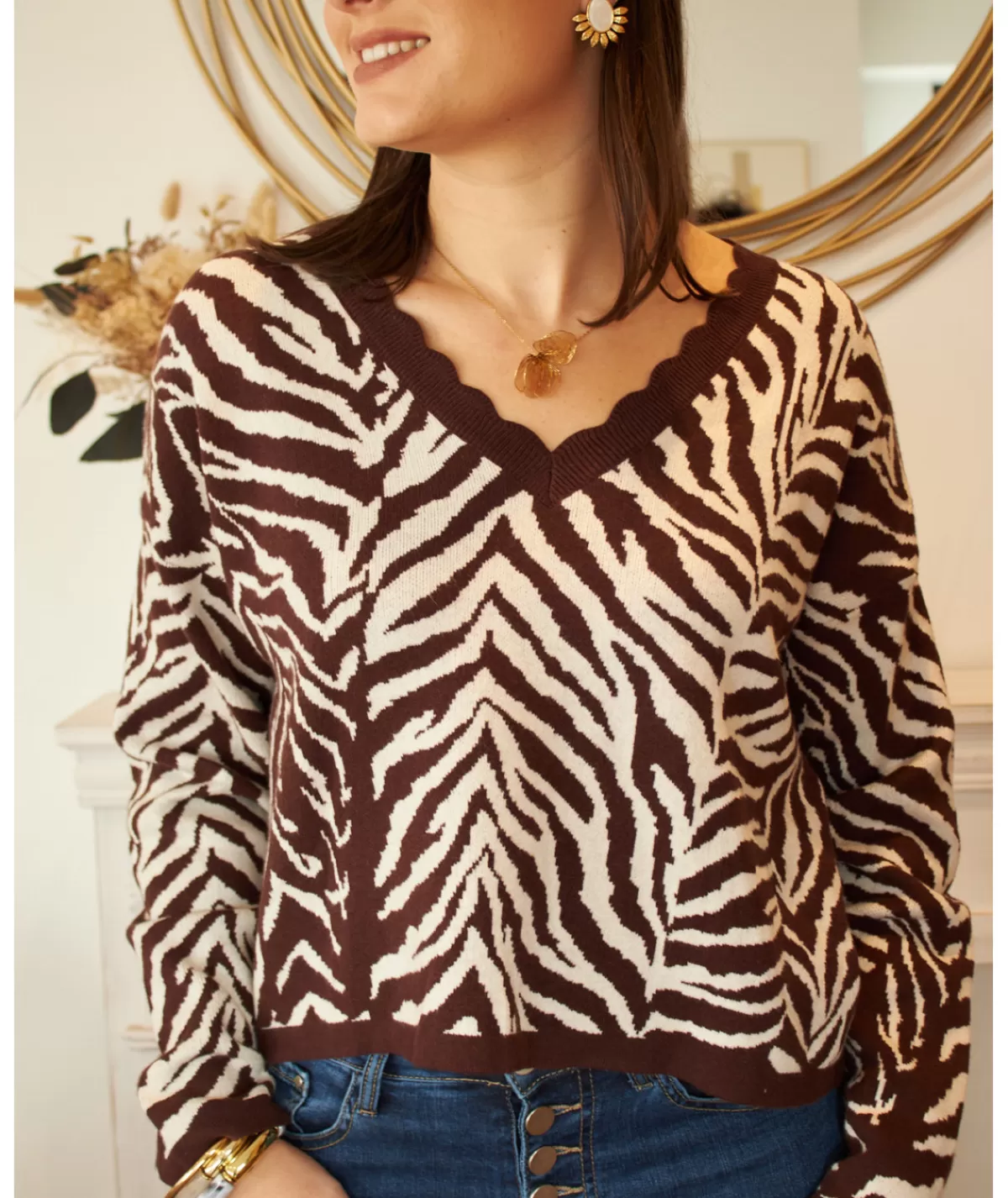 La boutique de Lilie Pulls / Gilets>PULL NADIA Marron