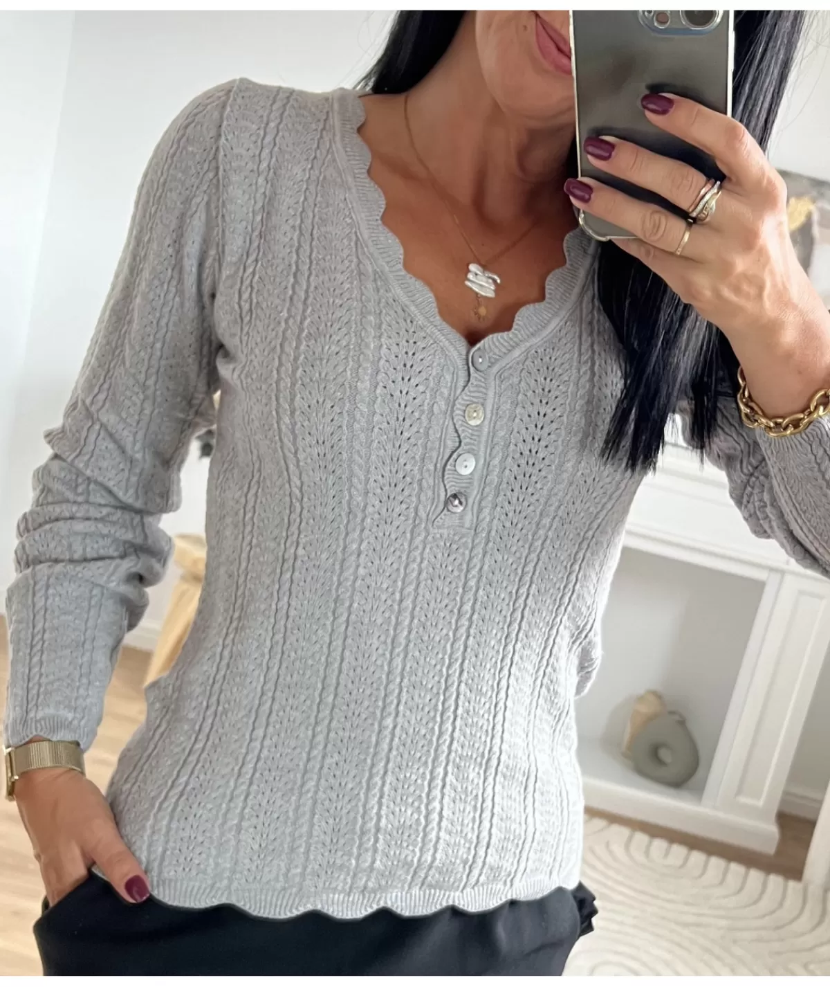 La boutique de Lilie Pulls / Gilets>PULL NORA Gris