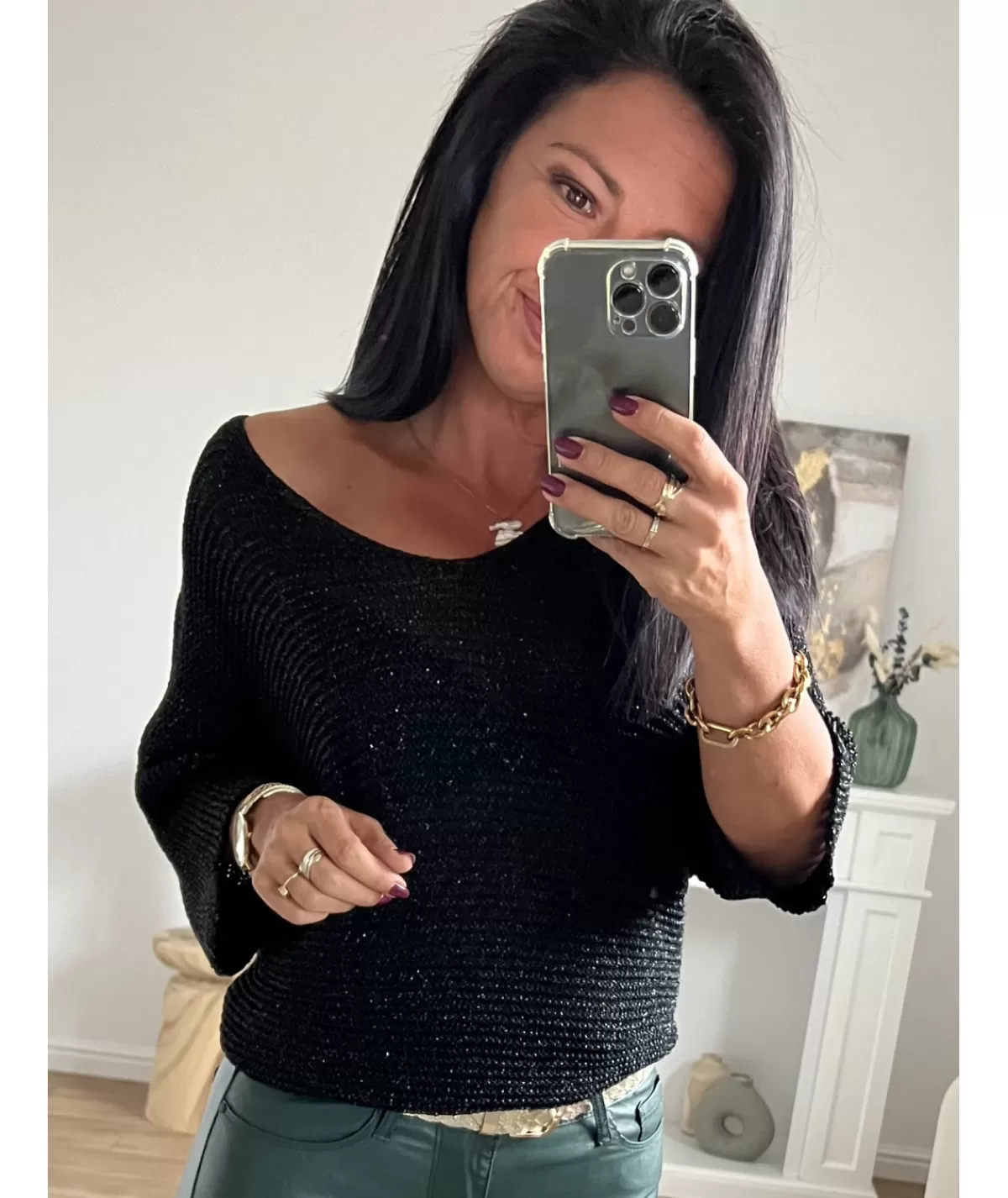 La boutique de Lilie Pulls / Gilets>PULL OLIVINE II Noir