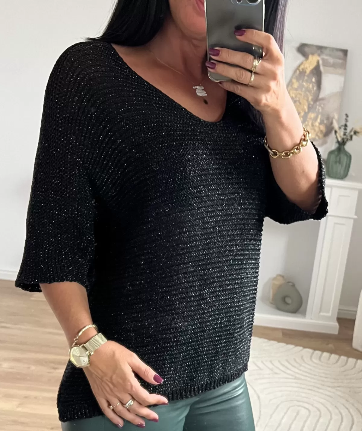 La boutique de Lilie Pulls / Gilets>PULL OLIVINE II Noir