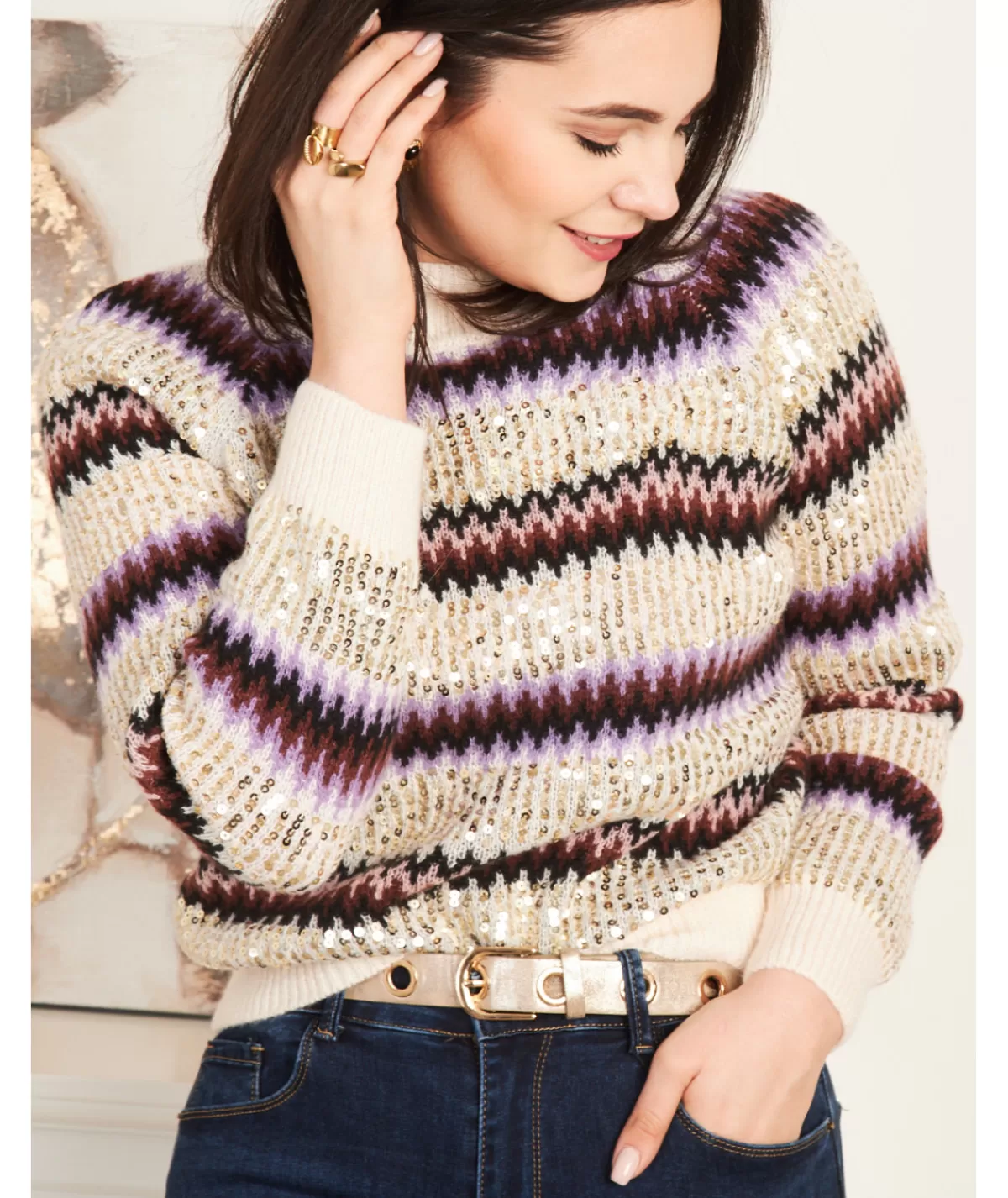 La boutique de Lilie Pulls / Gilets>PULL ORTENSIA Beige