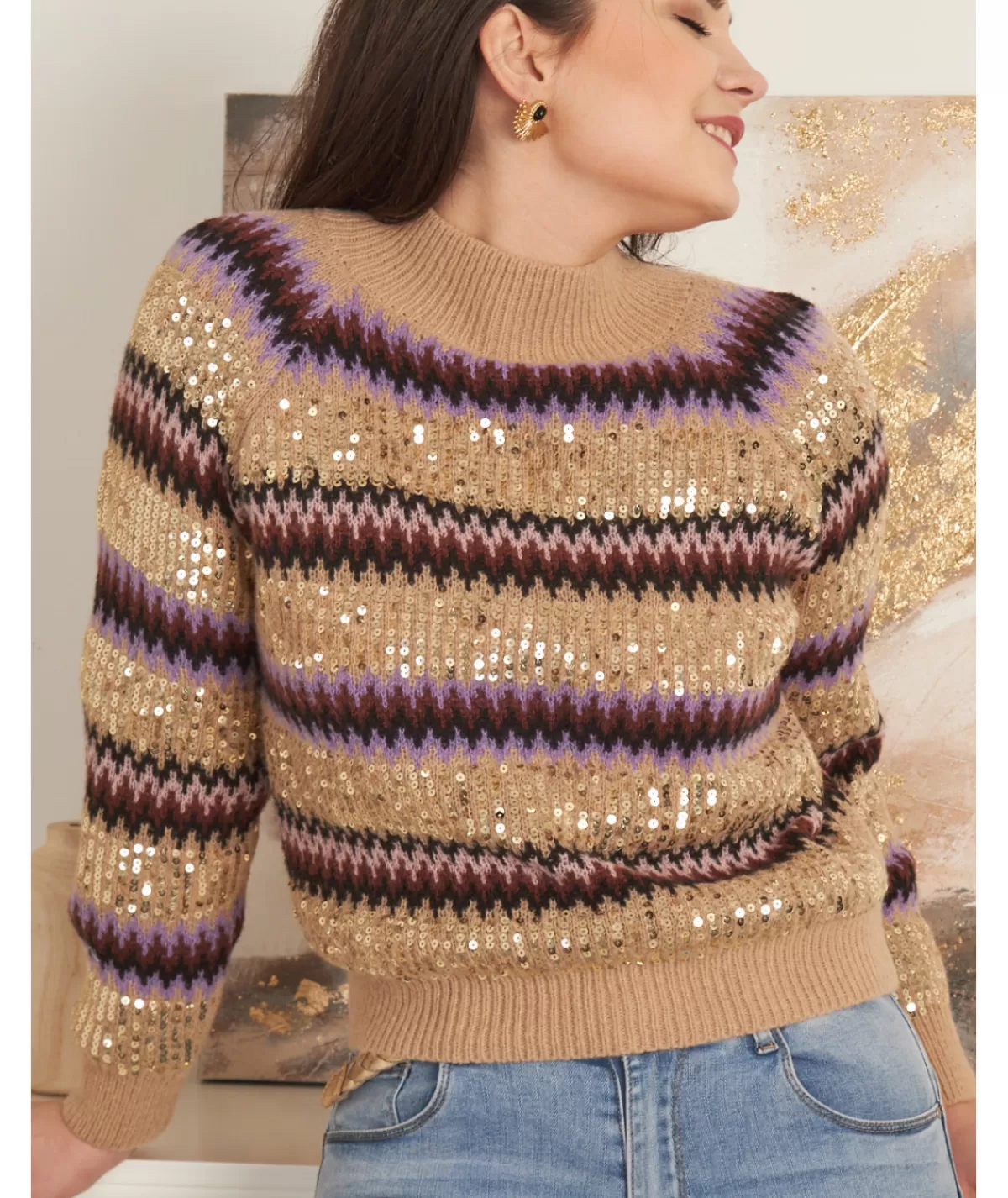 La boutique de Lilie Pulls / Gilets>PULL ORTENSIA Taupe