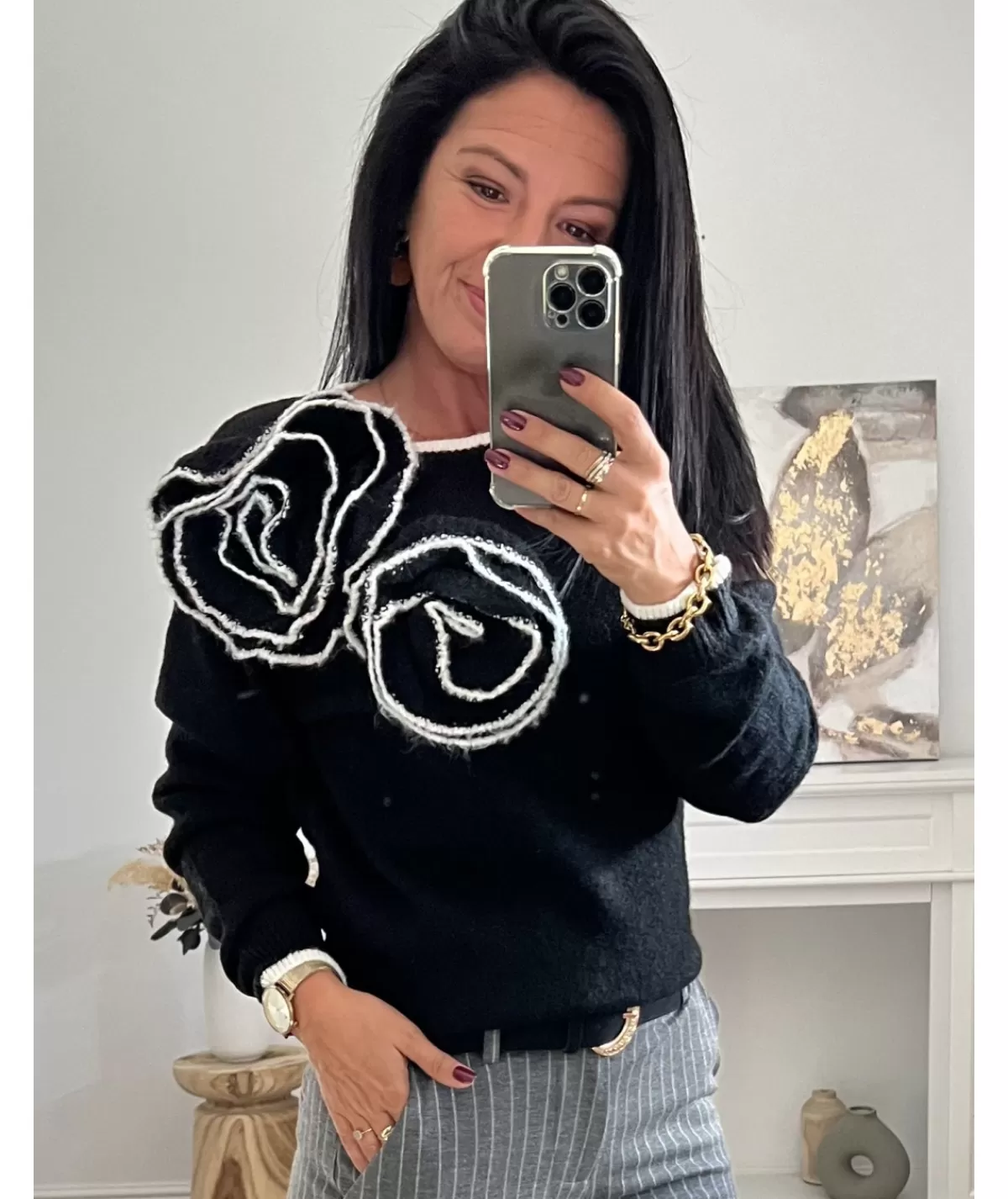 La boutique de Lilie Pulls / Gilets>PULL PERRINE Noir