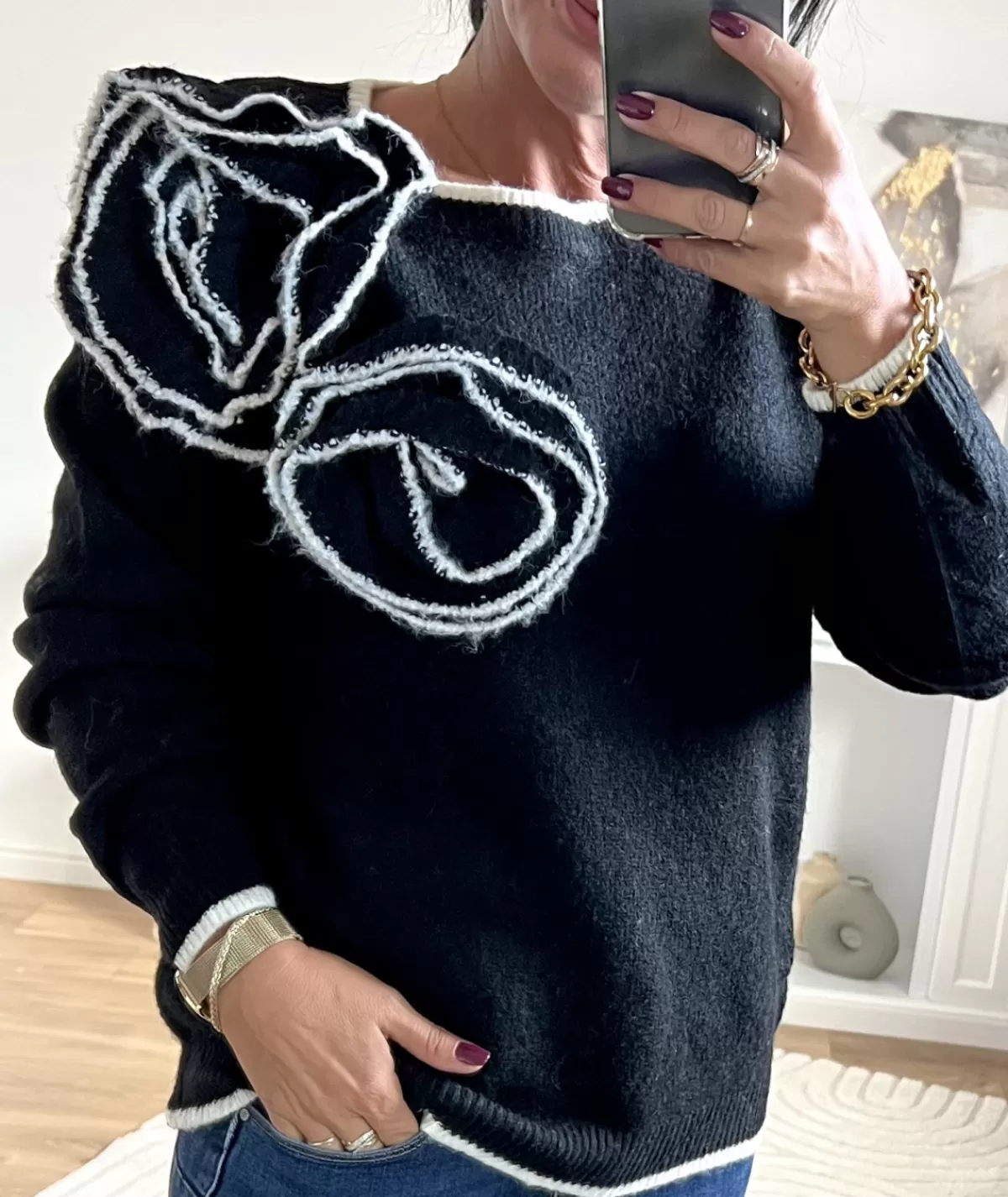 La boutique de Lilie Pulls / Gilets>PULL PERRINE Noir