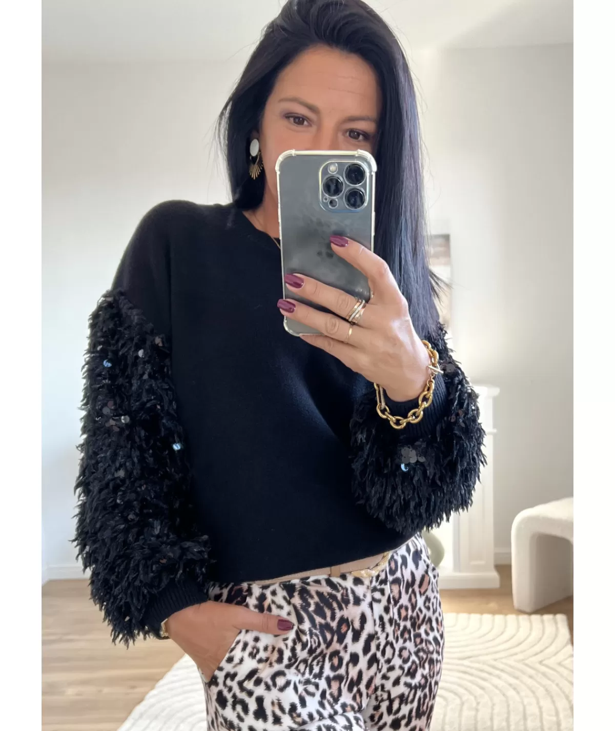 La boutique de Lilie Pulls / Gilets>PULL PRISCA Noir