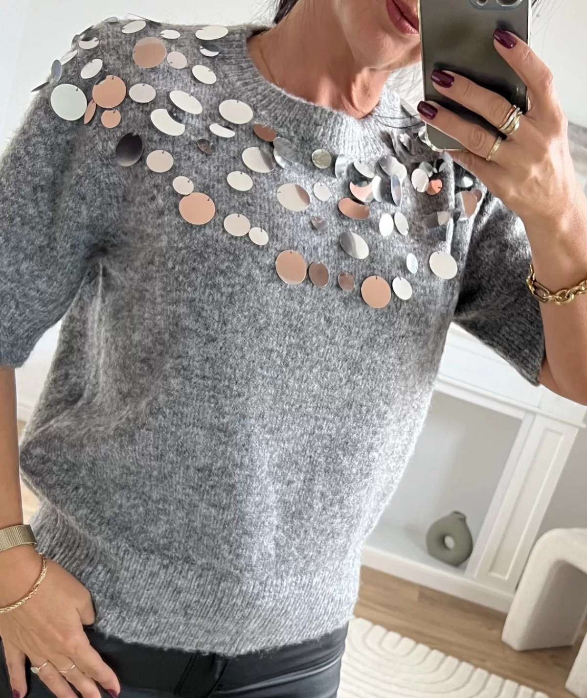 La boutique de Lilie Pulls / Gilets>PULL ROSALIE Gris