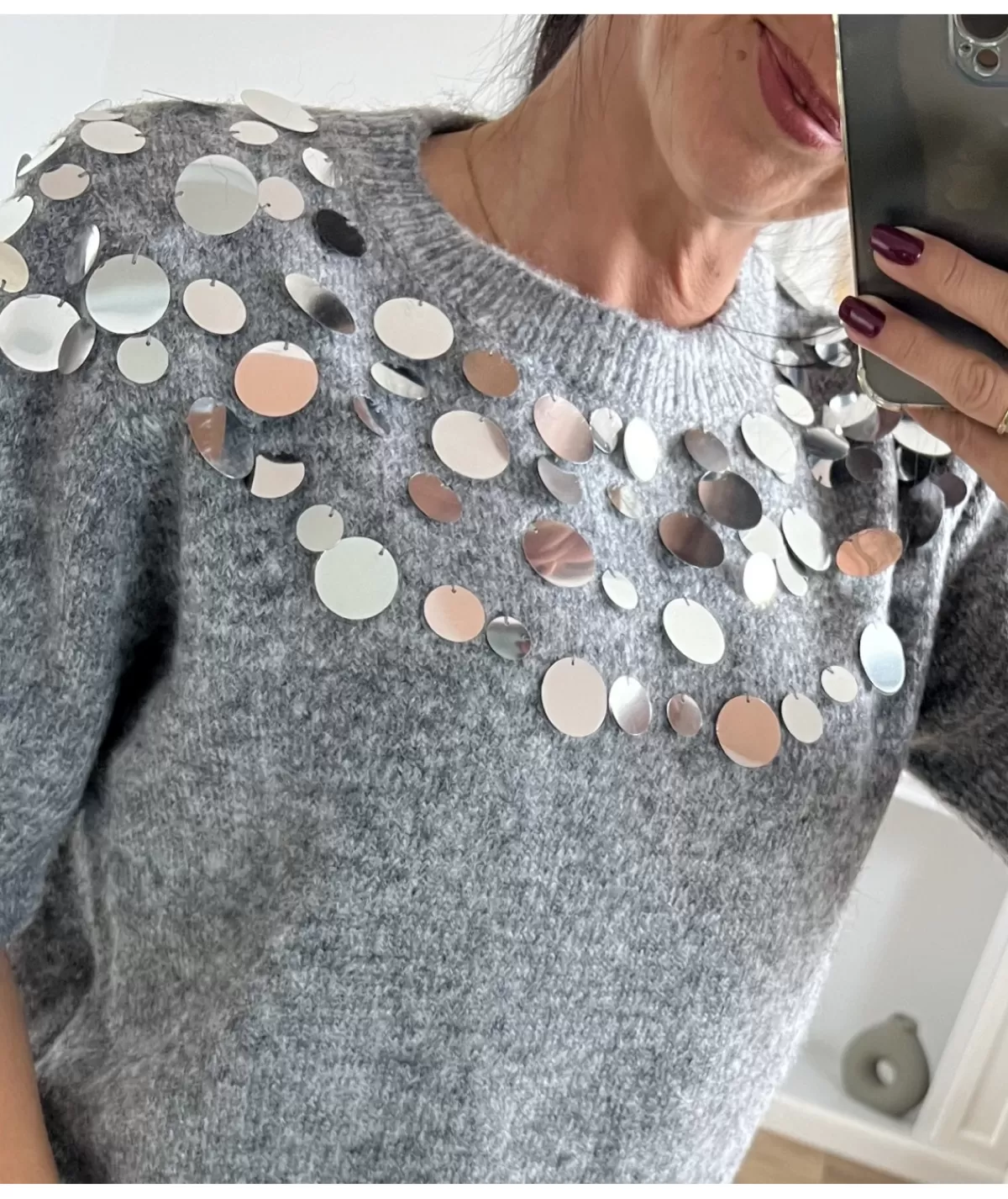 La boutique de Lilie Pulls / Gilets>PULL ROSALIE Gris