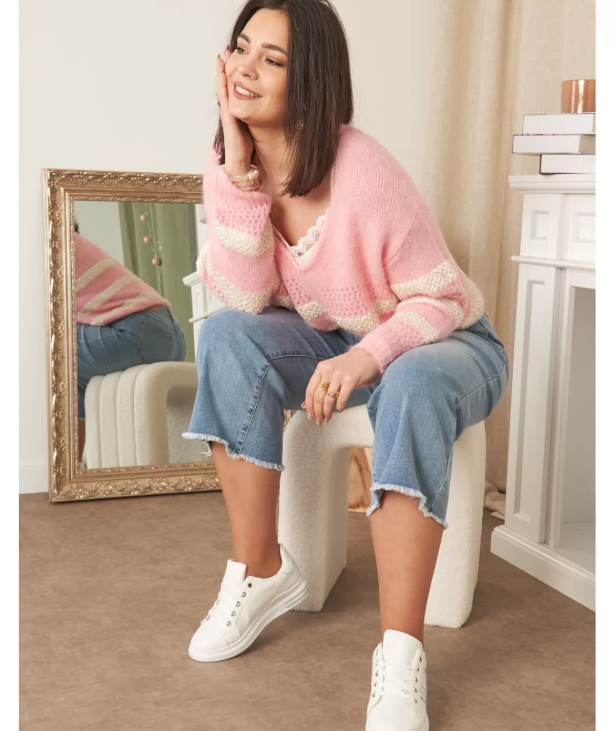 La boutique de Lilie Pulls / Gilets>PULL ROSALIE Rose