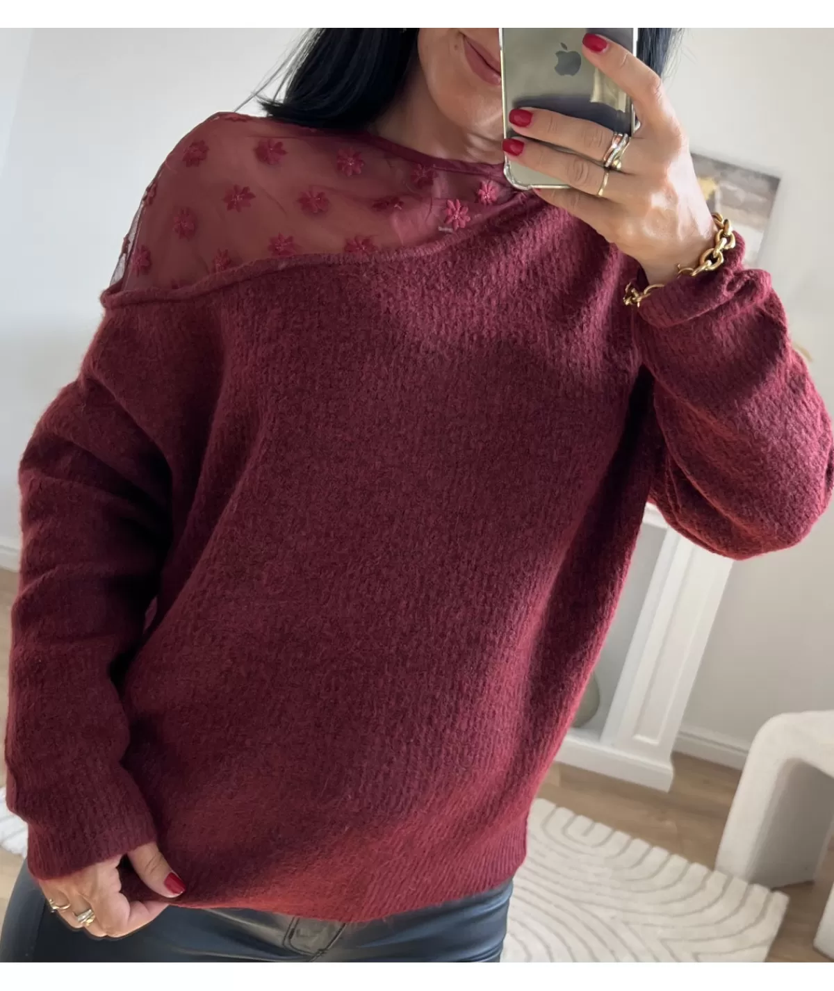 La boutique de Lilie Pulls / Gilets>PULL WANDA Bordeaux