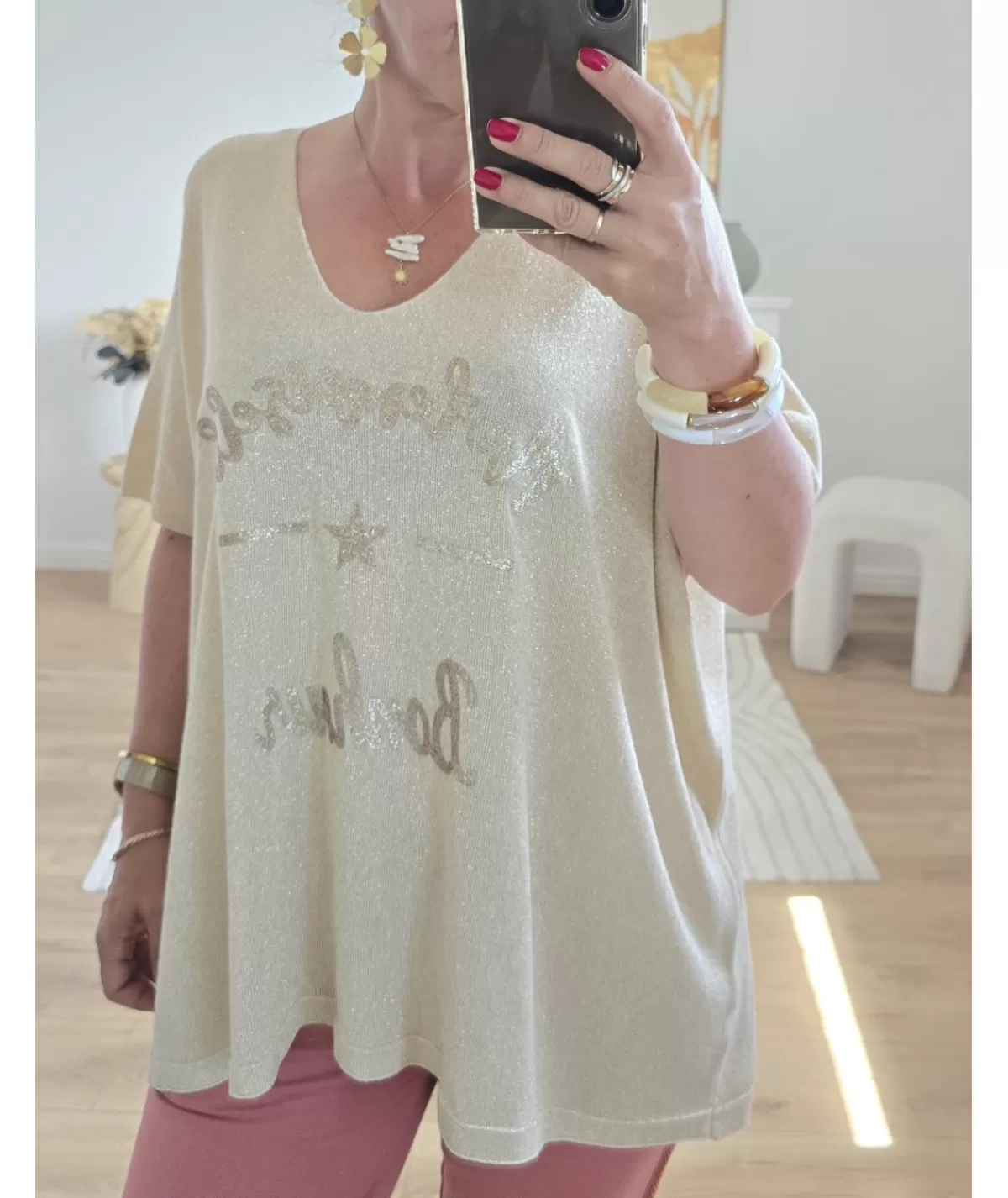 La boutique de Lilie Pulls / Gilets>PULL YAELLE Beige