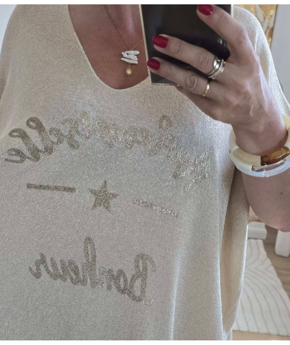 La boutique de Lilie Pulls / Gilets>PULL YAELLE Beige