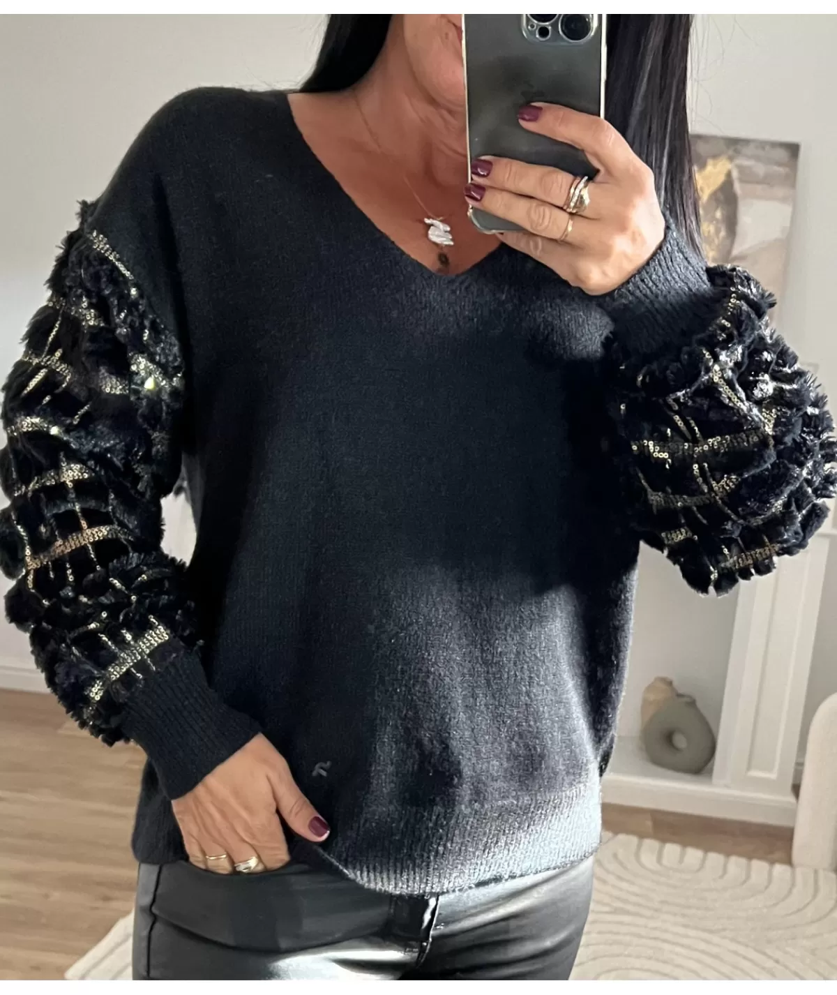 La boutique de Lilie Pulls / Gilets>PULL ZINEDINE Noir