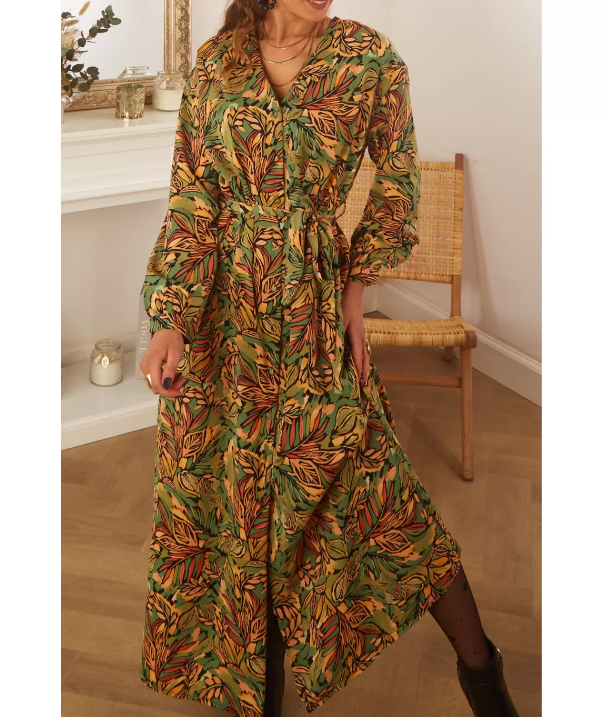 La boutique de Lilie Robes>ROBE AMBRINE LONGUE Vert