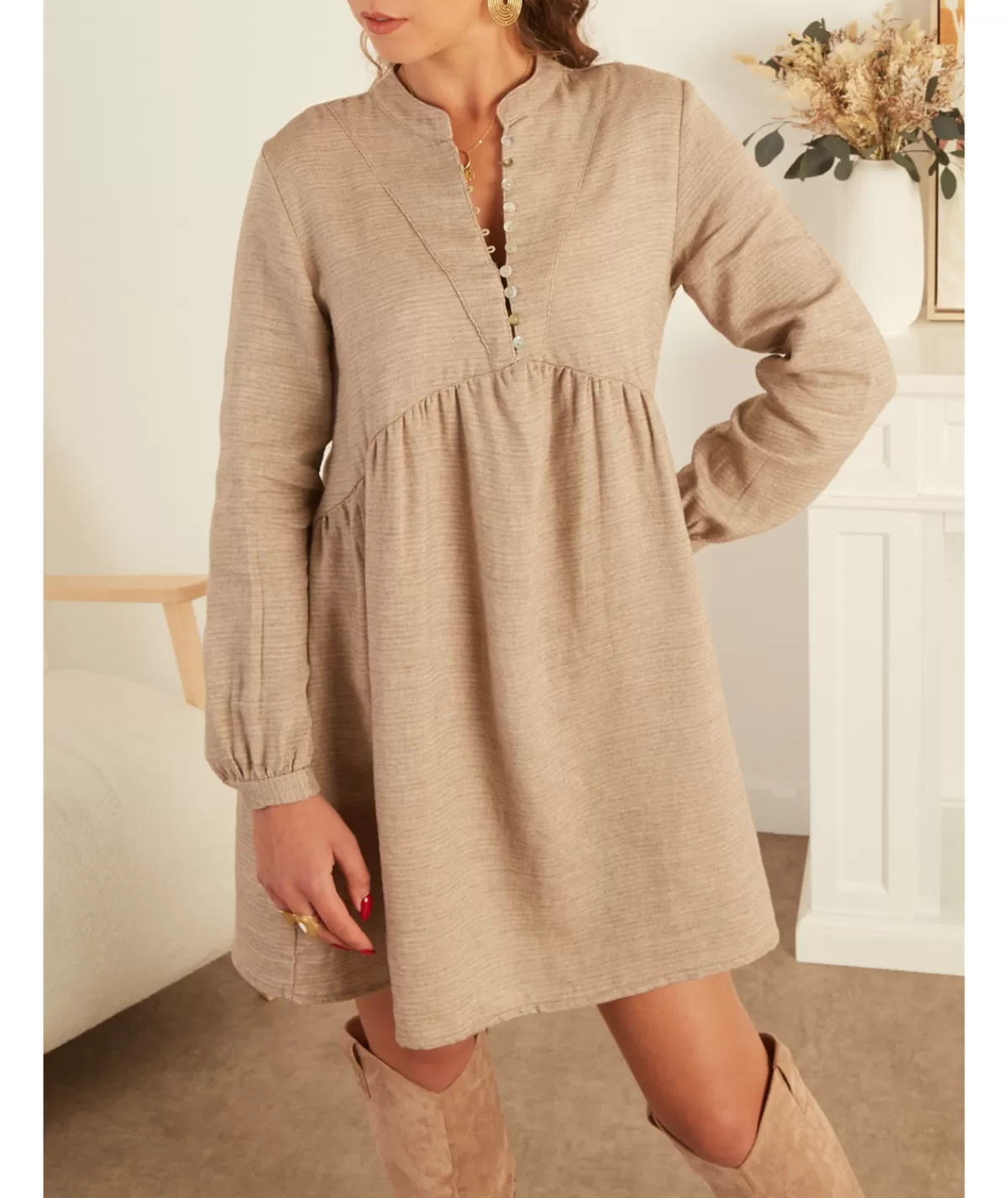 La boutique de Lilie Robes>ROBE ARIANE Taupe