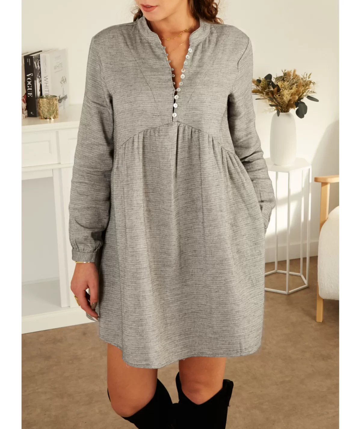 La boutique de Lilie Robes>ROBE ARIANE Gris
