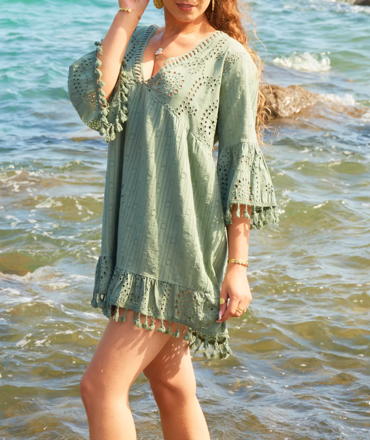 La boutique de Lilie Robes>ROBE DE PLAGE SYBILLE Kaki