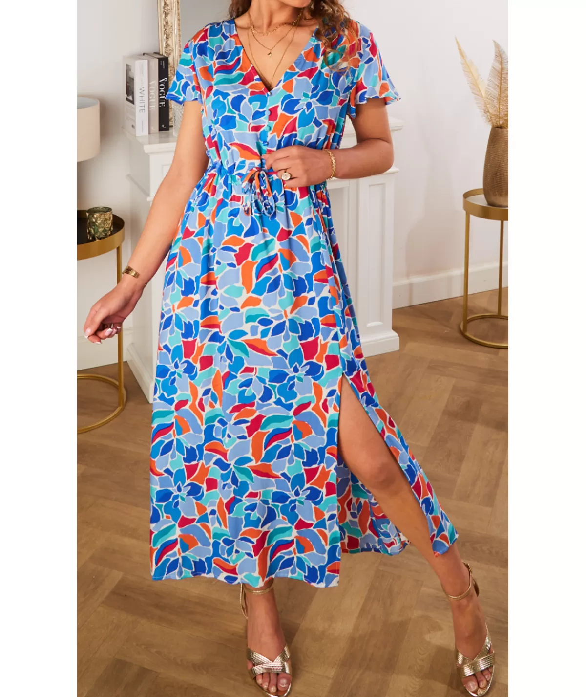 La boutique de Lilie Robes>ROBE DOMINIQUE Bleu