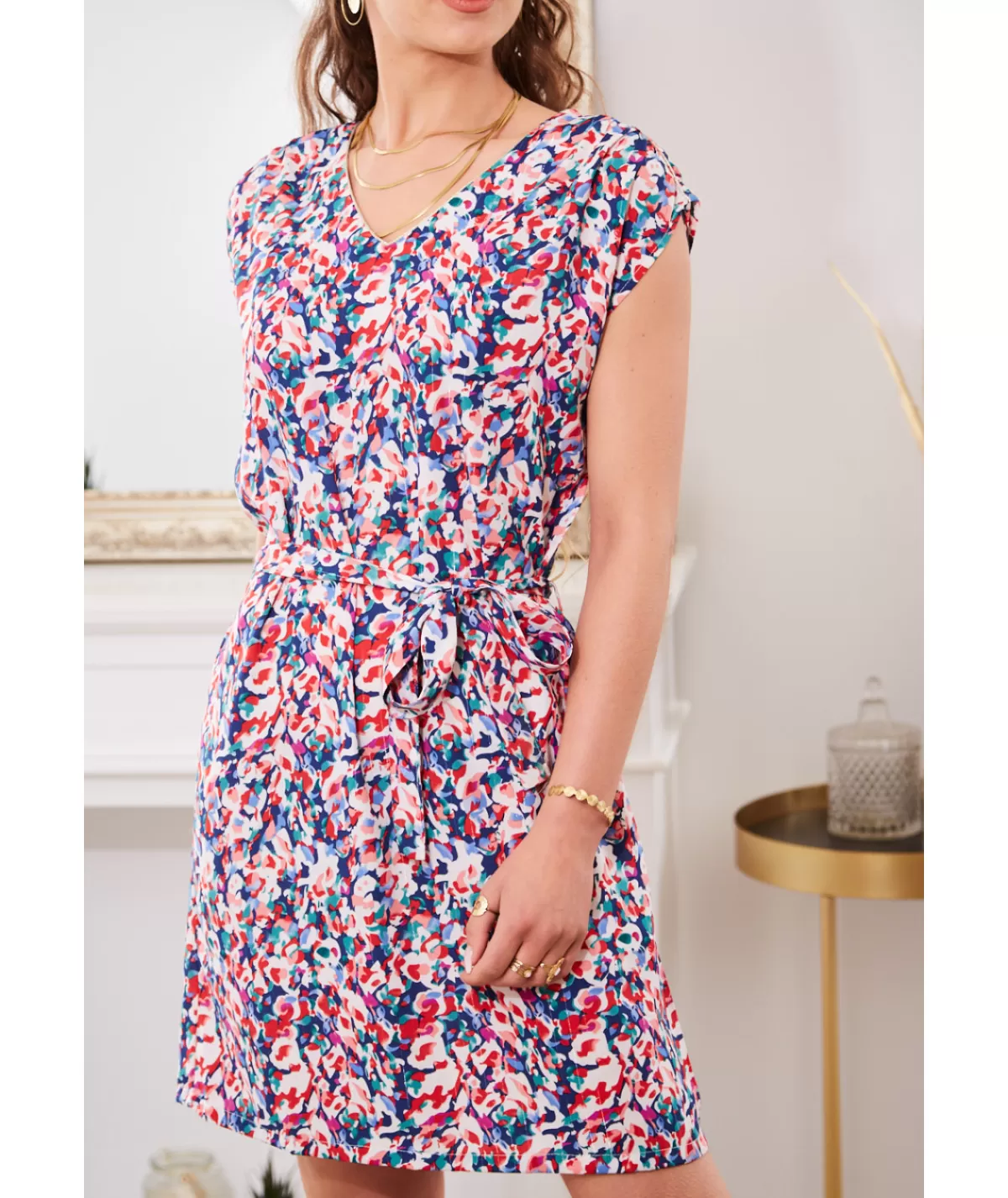 La boutique de Lilie Robes>ROBE FLORE Marine