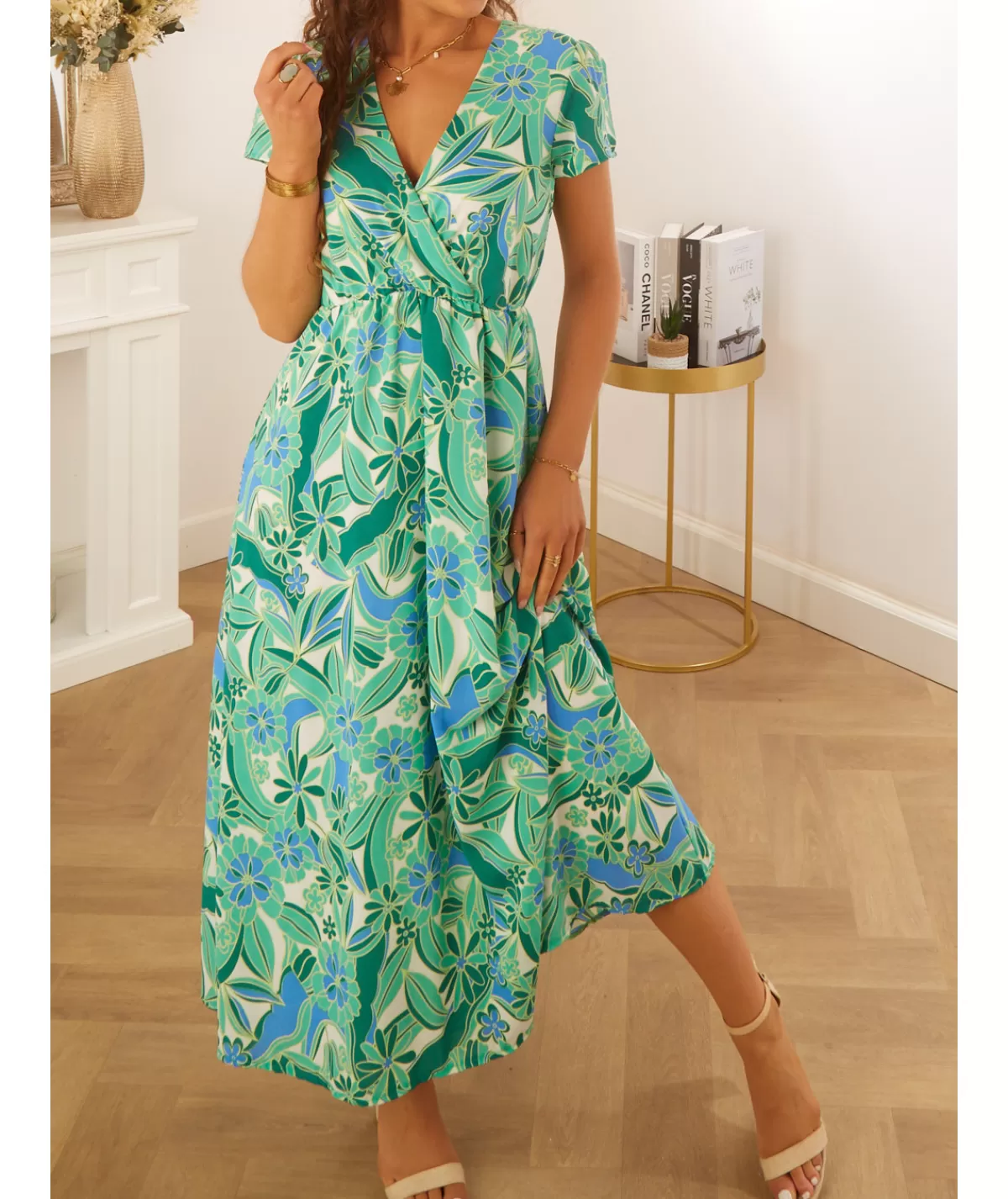 La boutique de Lilie Robes>ROBE FLORENCE LONGUE Vert
