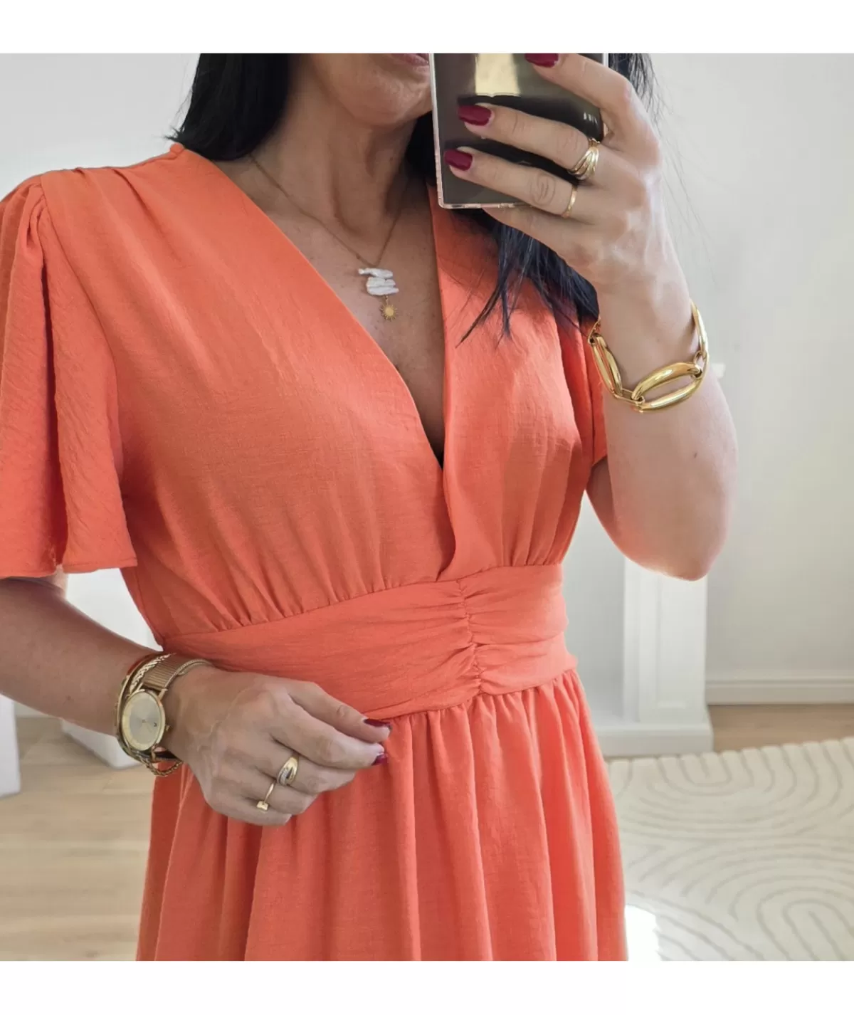 La boutique de Lilie Robes>ROBE FLORENTINA Orange
