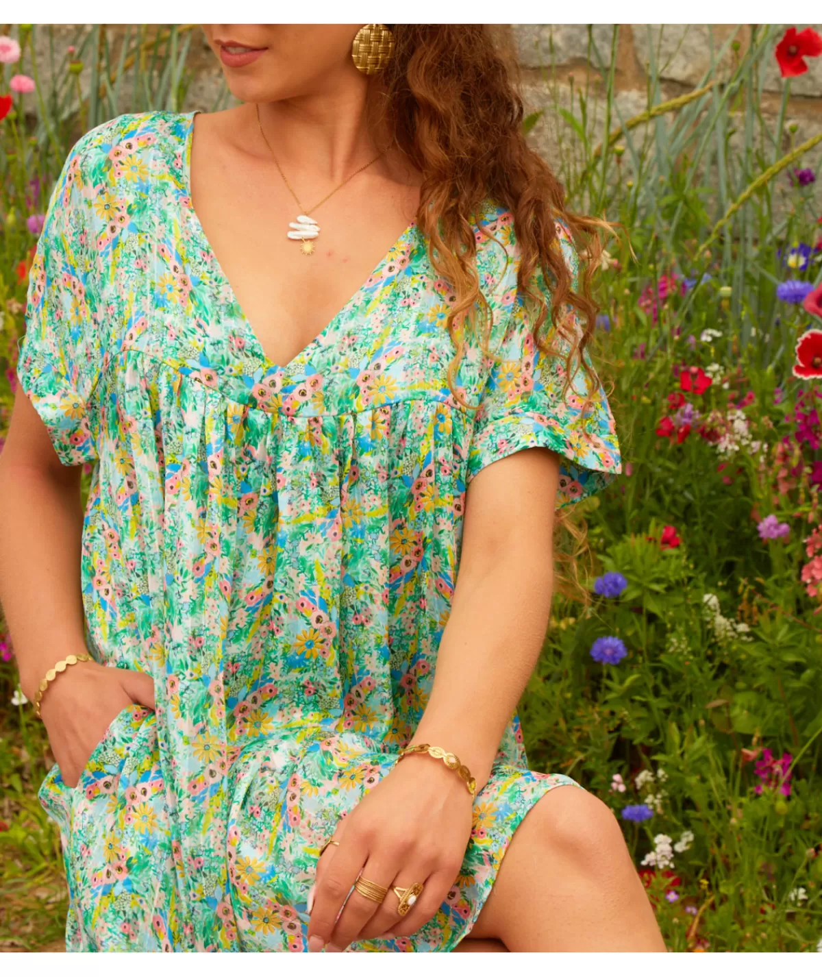 La boutique de Lilie Robes>ROBE JANA SHORT Vert