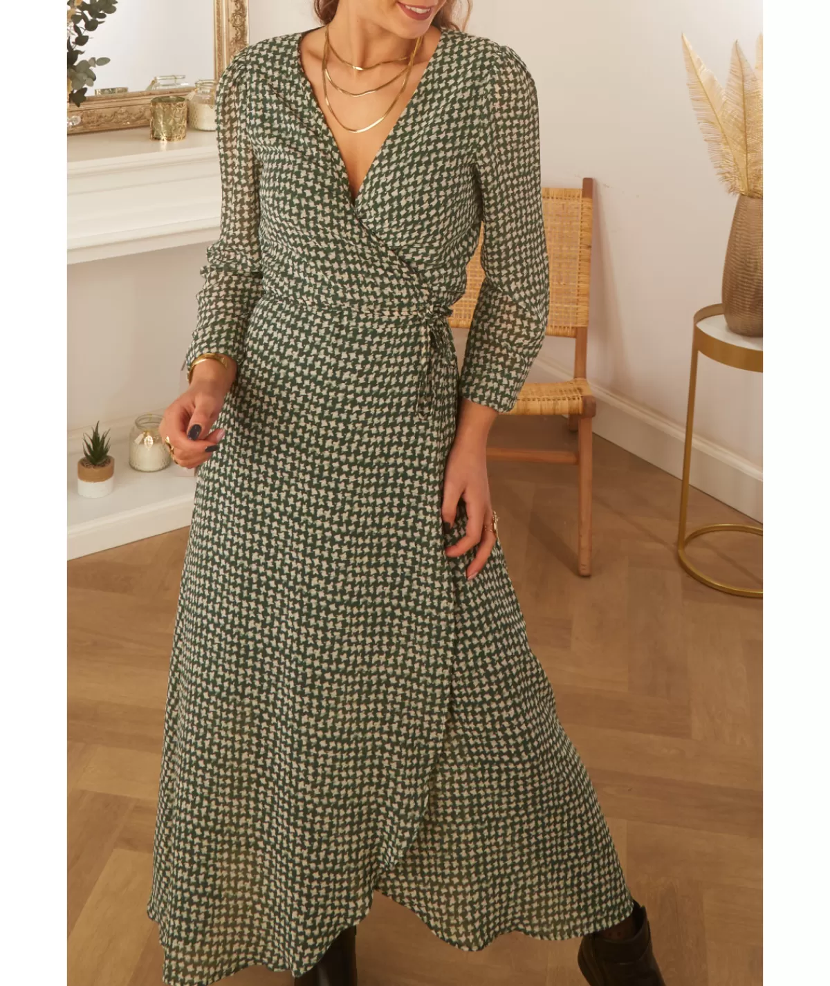 La boutique de Lilie Robes>ROBE JASMINA LONGUE Vert