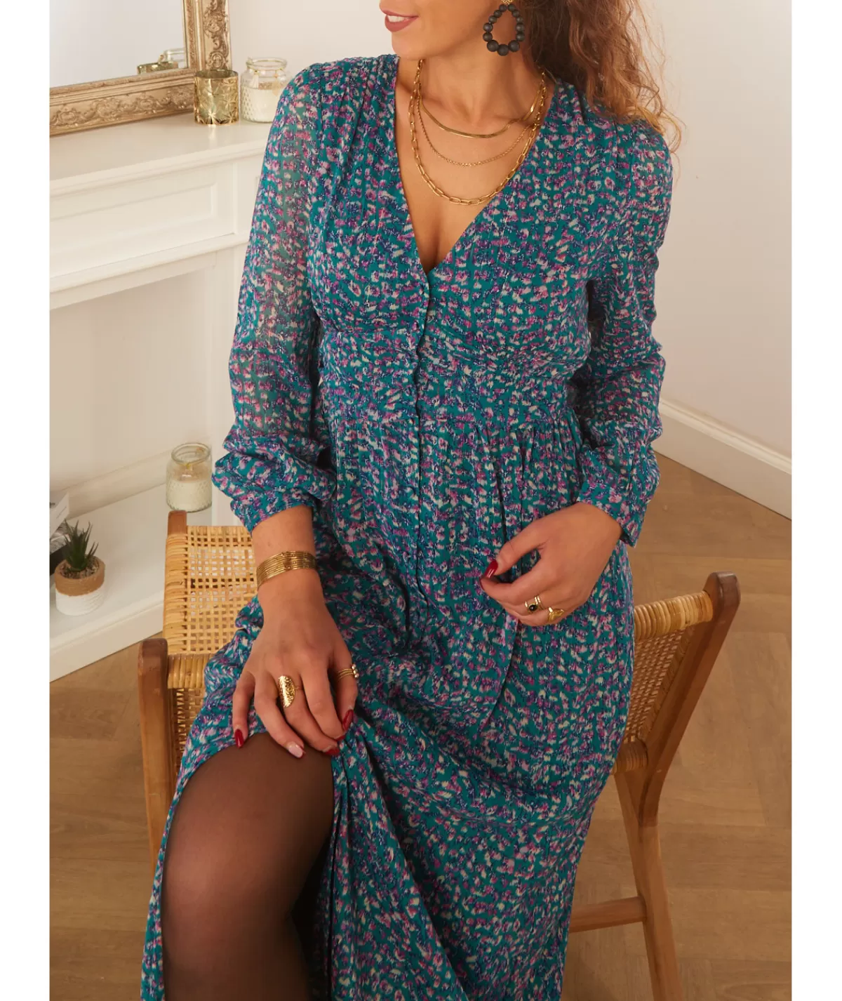 La boutique de Lilie Robes>ROBE JESSY LONGUE Bleu