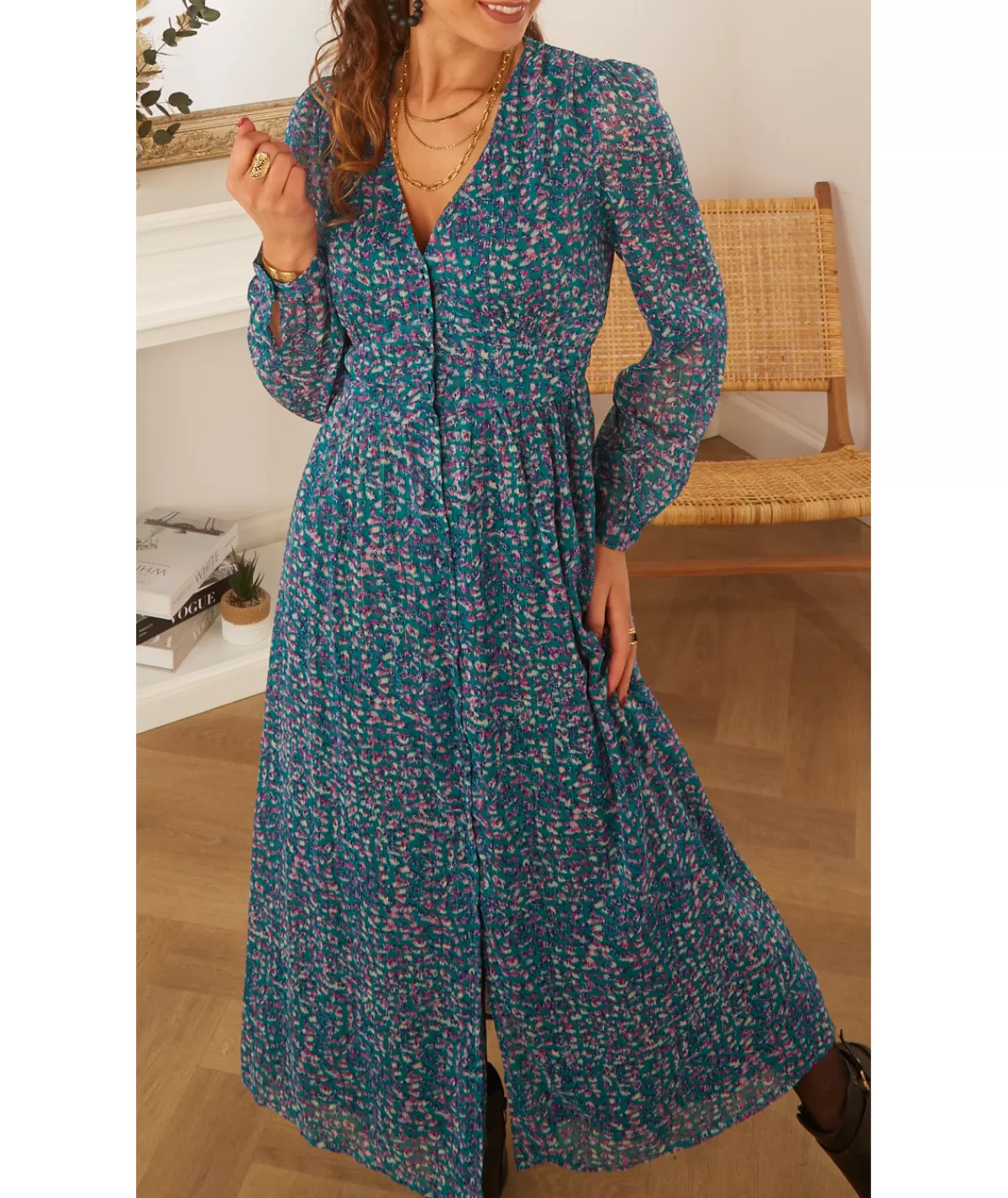 La boutique de Lilie Robes>ROBE JESSY LONGUE Bleu