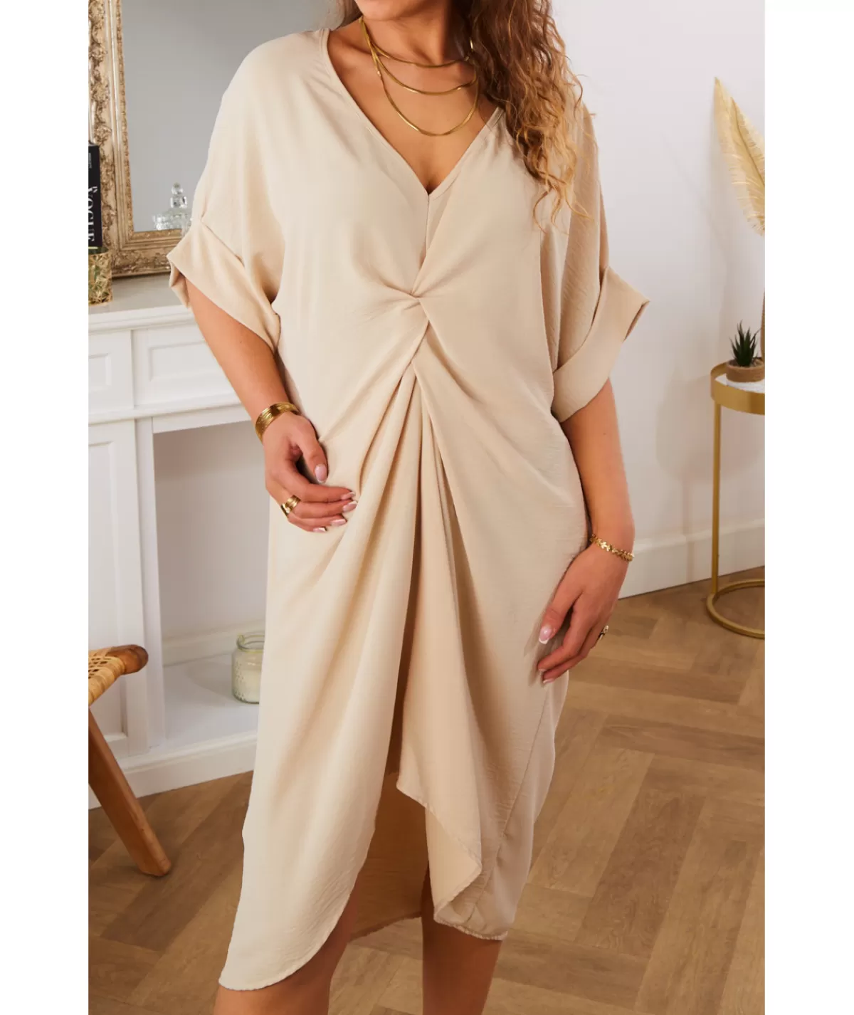 La boutique de Lilie Robes>ROBE LAURA Beige