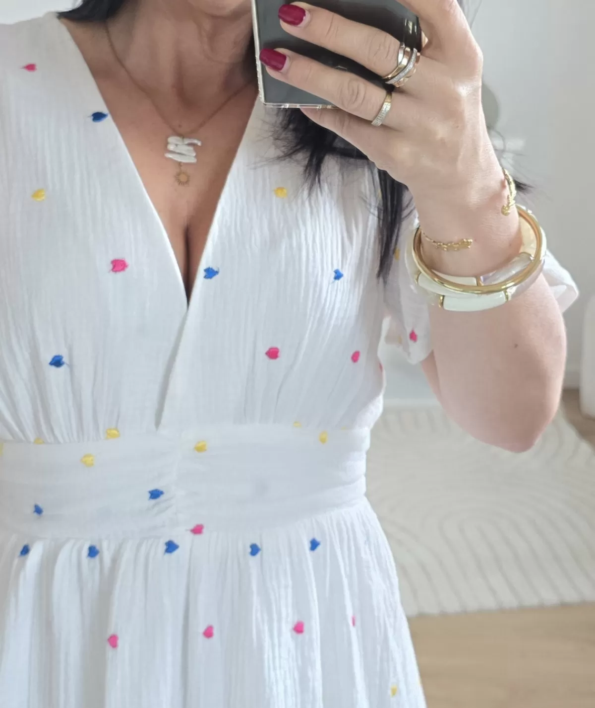 La boutique de Lilie Robes>ROBE LAURENCIA GAZE DE COTON Blanc