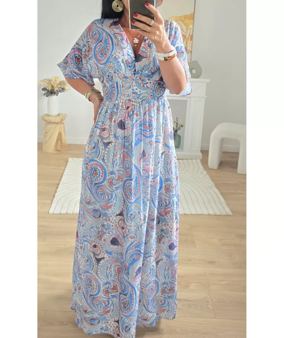 La boutique de Lilie Robes>ROBE PRESCILIA Bleu