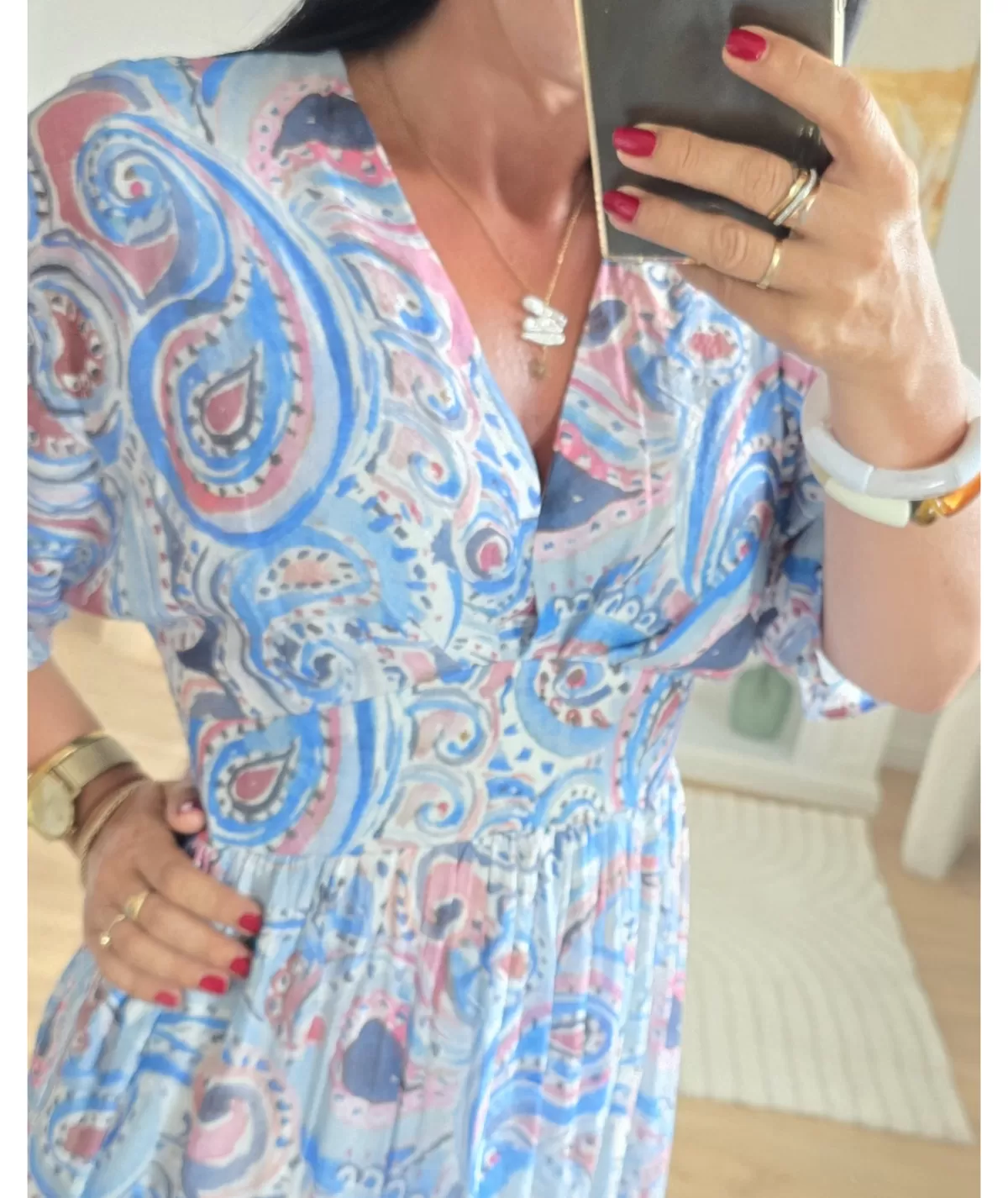 La boutique de Lilie Robes>ROBE PRESCILIA Bleu
