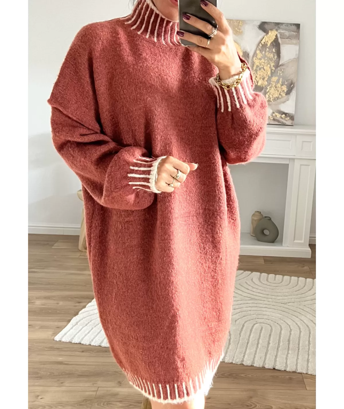 La boutique de Lilie Robes>ROBE PULL MIRABELLE Brique