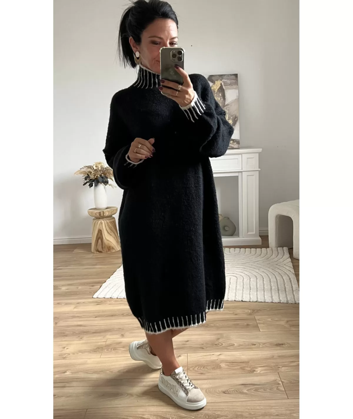 La boutique de Lilie Robes>ROBE PULL MIRABELLE Noir