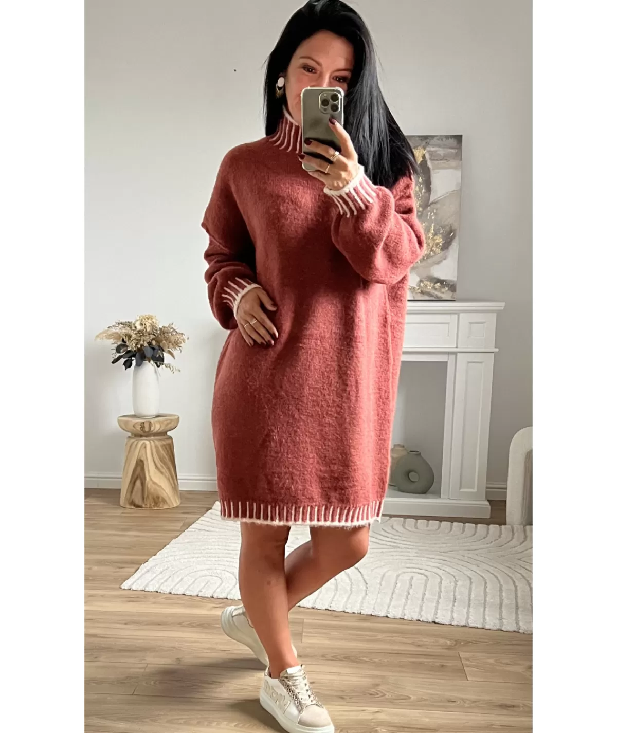 La boutique de Lilie Robes>ROBE PULL MIRABELLE Brique