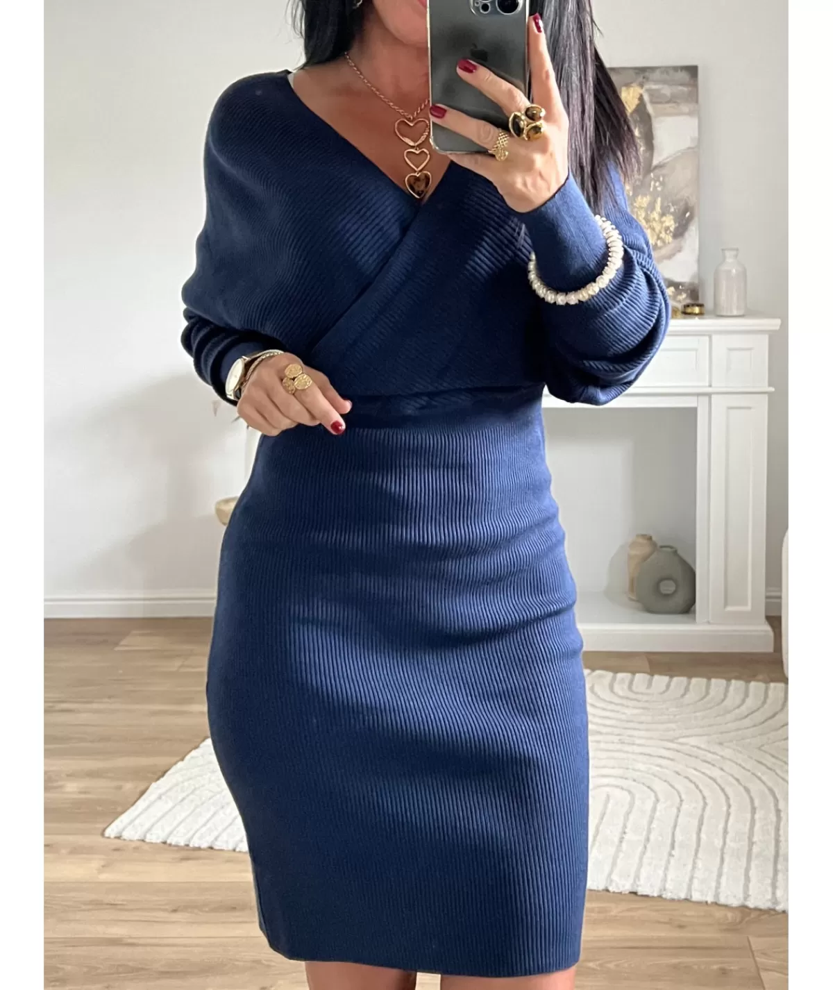 La boutique de Lilie Robes>ROBE PULL OLIVINE Marine