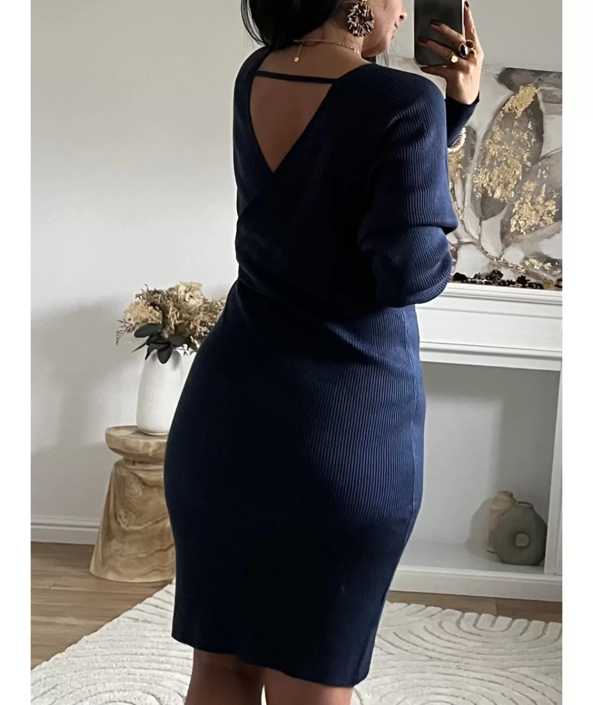 La boutique de Lilie Robes>ROBE PULL OLIVINE Marine