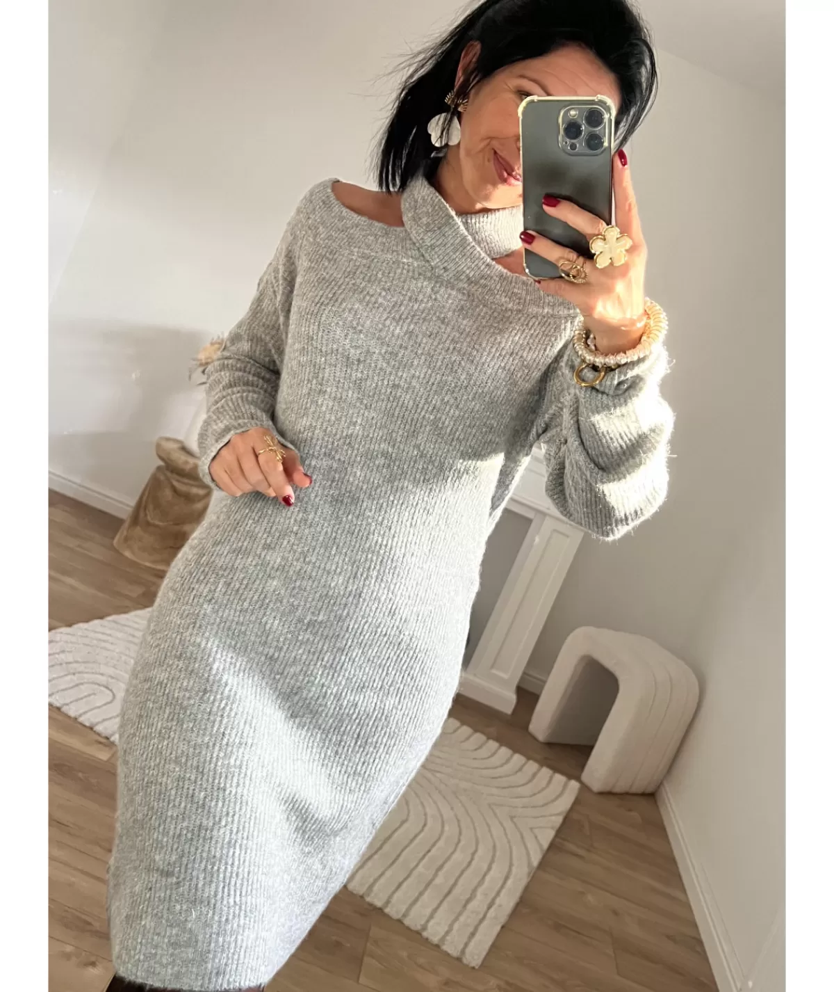 La boutique de Lilie Robes>ROBE PULL PRUNA Gris