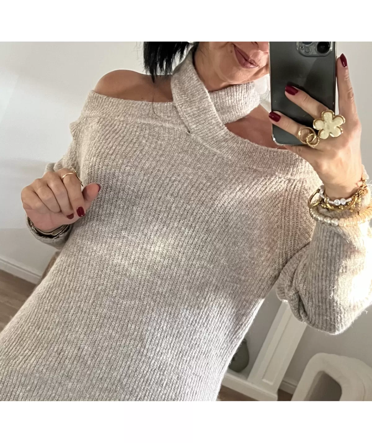 La boutique de Lilie Robes>ROBE PULL PRUNA Taupe