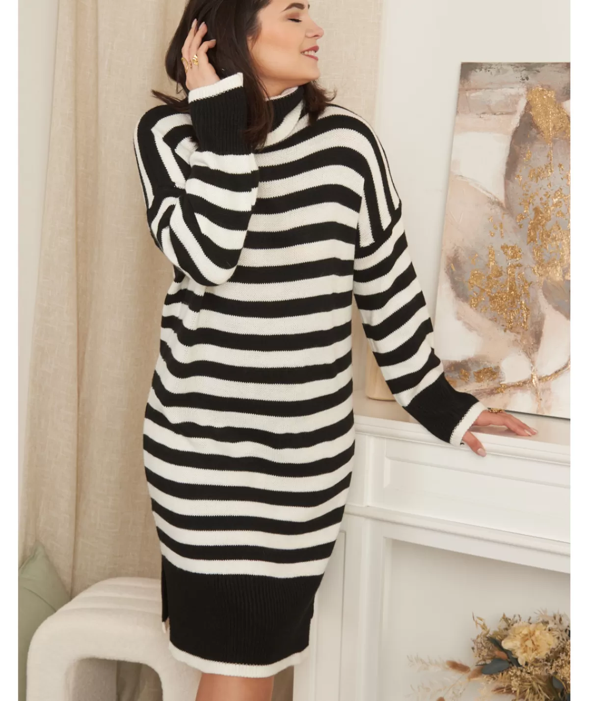 La boutique de Lilie Robes>ROBE PULL RACHIDA Noir