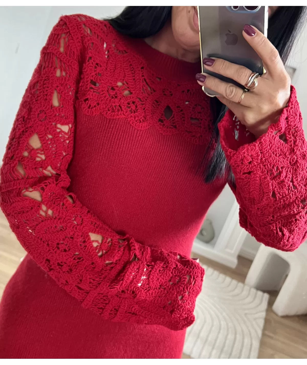 La boutique de Lilie Robes>ROBE PULL RAQUIEL II Rouge
