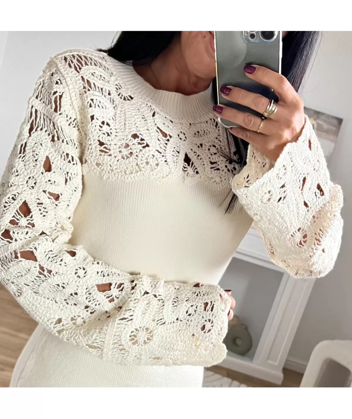 La boutique de Lilie Robes>ROBE PULL RAQUIEL II Blanccassé