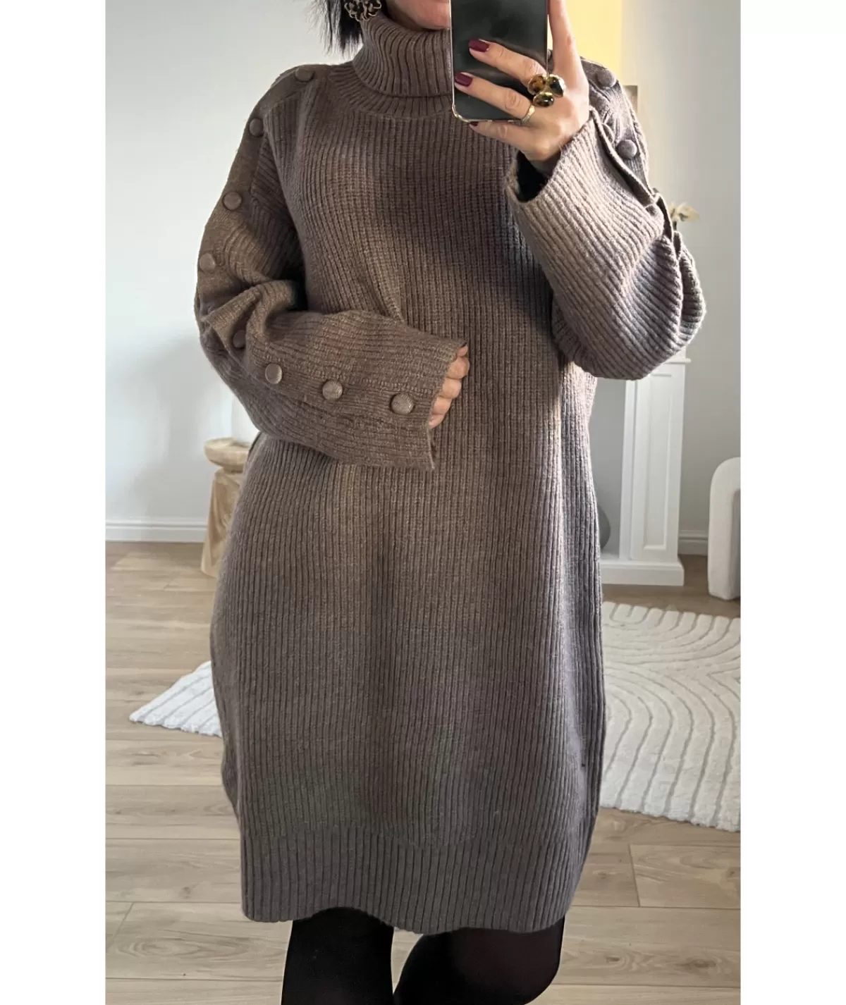 La boutique de Lilie Robes>ROBE PULL SALMA Taupe