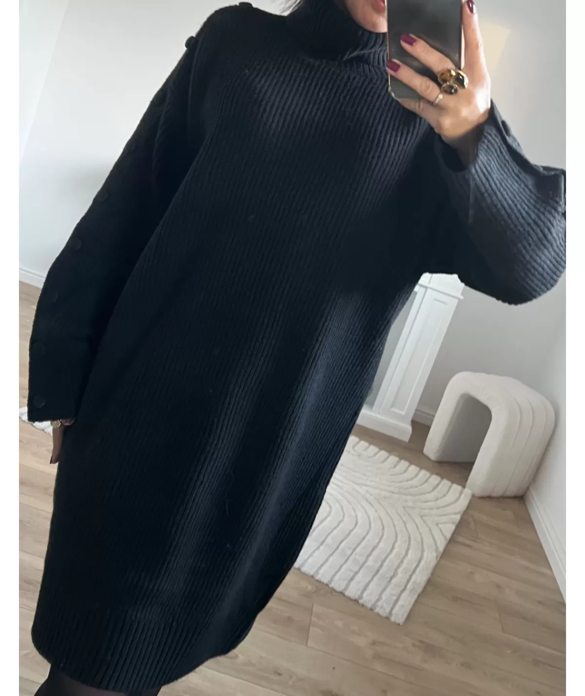 La boutique de Lilie Robes>ROBE PULL SALMA Noir