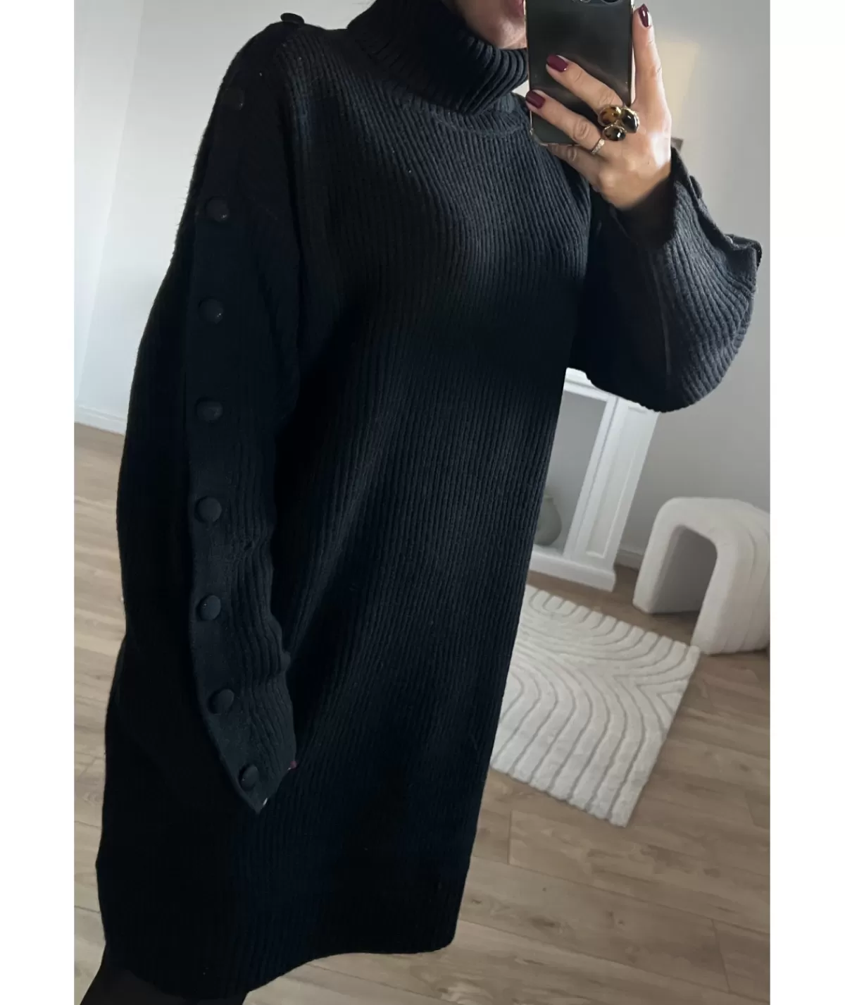La boutique de Lilie Robes>ROBE PULL SALMA Noir