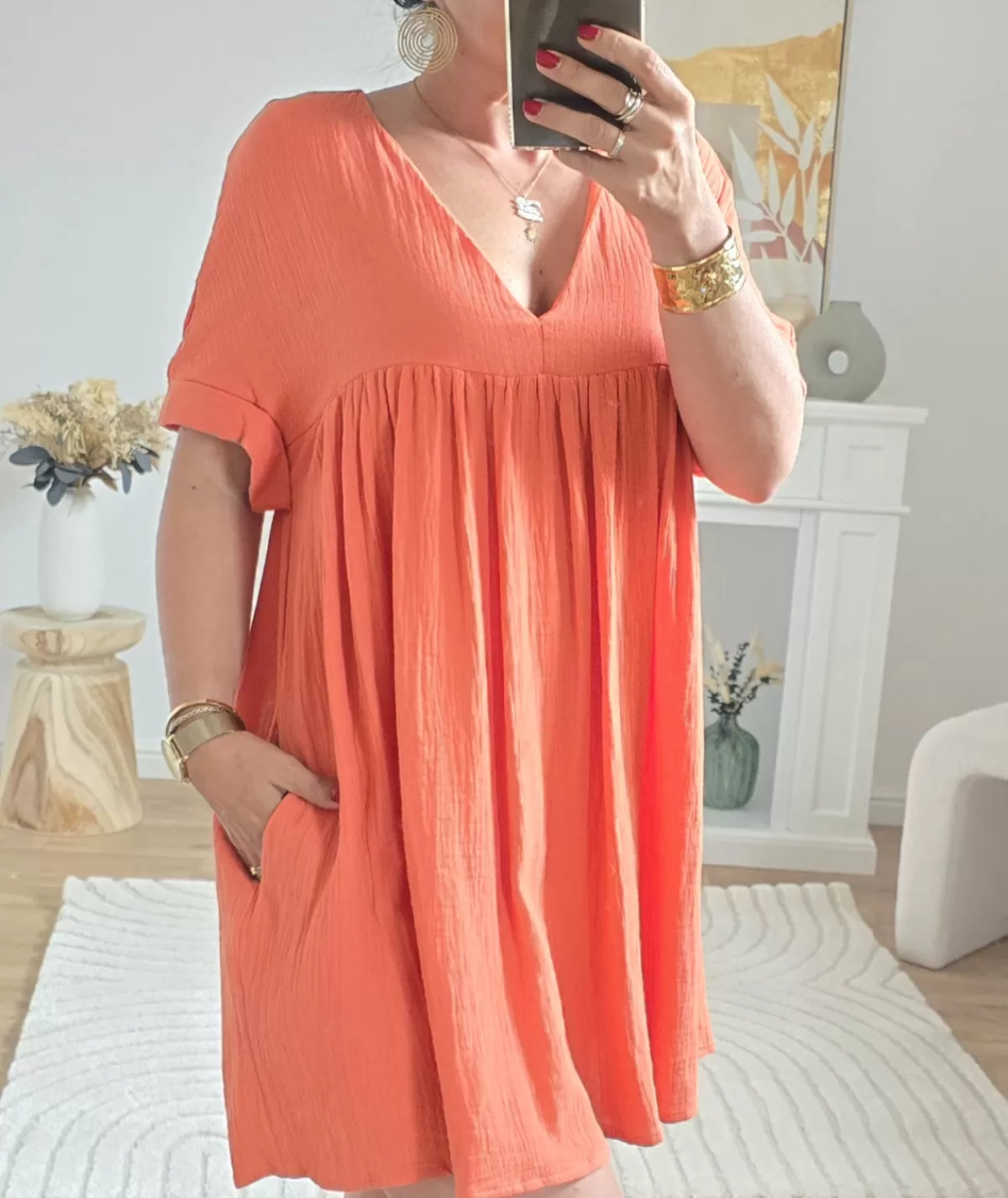 La boutique de Lilie Robes>ROBE SHORT MIRANDA Corail